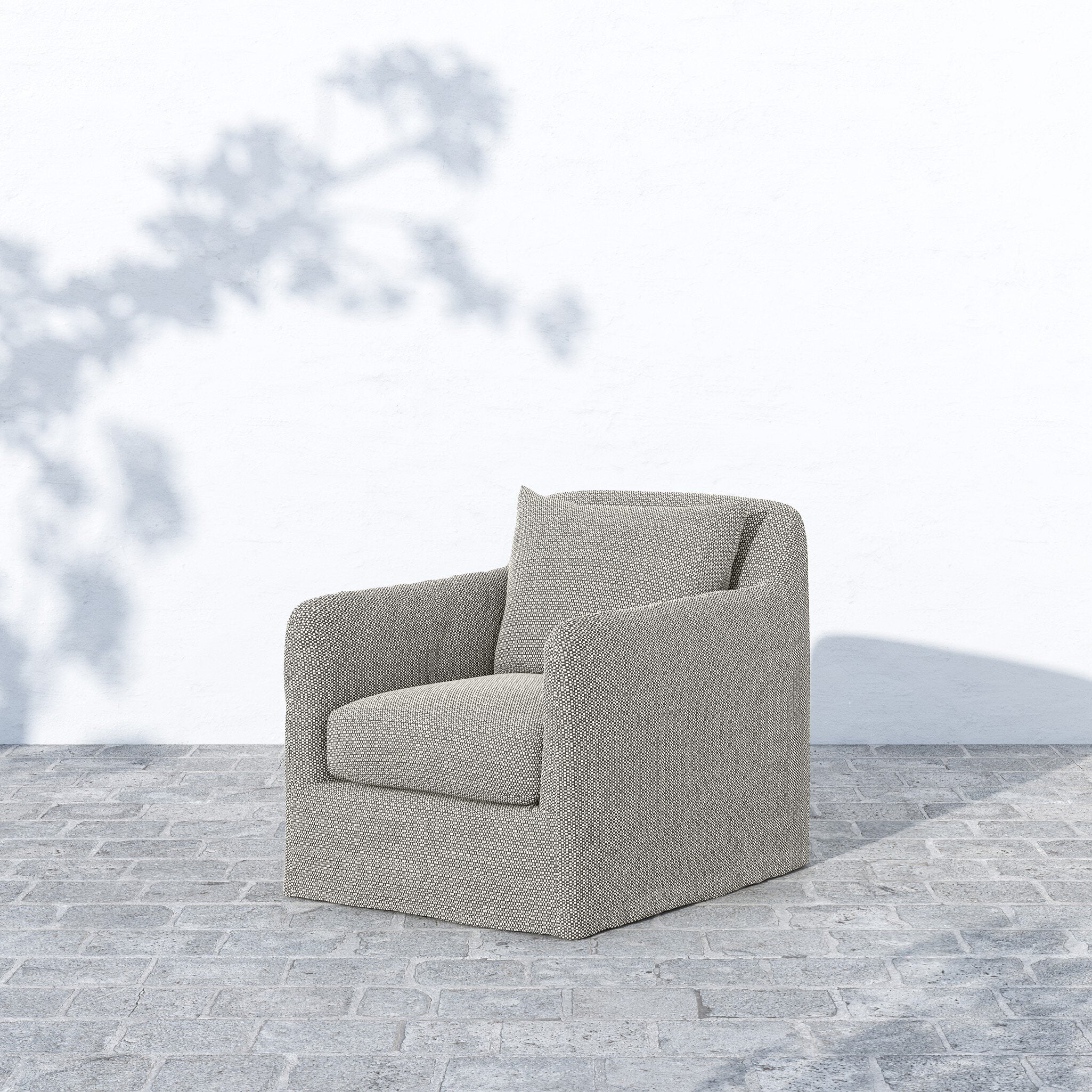 Dade Outdoor Slipcover Swivel Chair