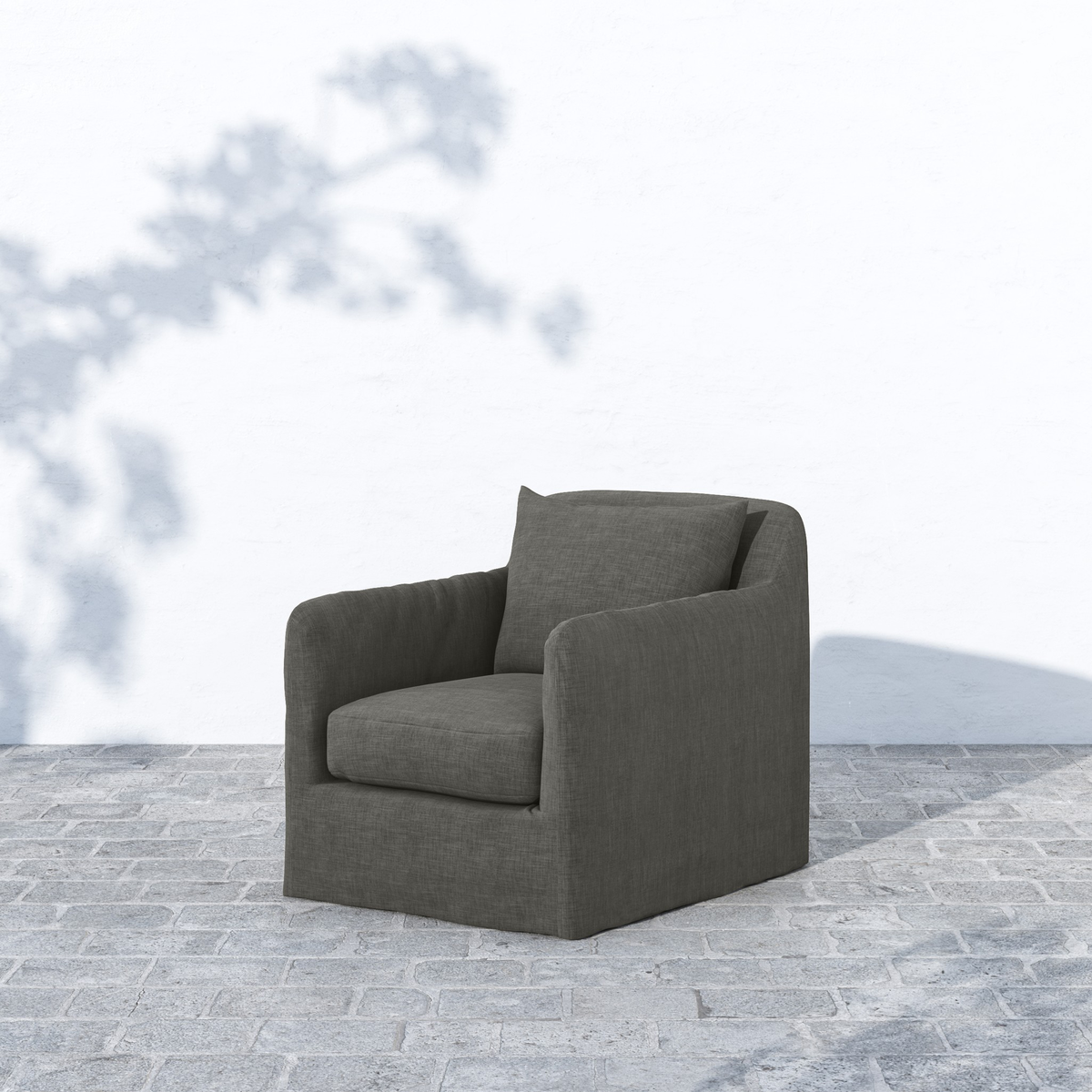 Dade Outdoor Slipcover Swivel Chair