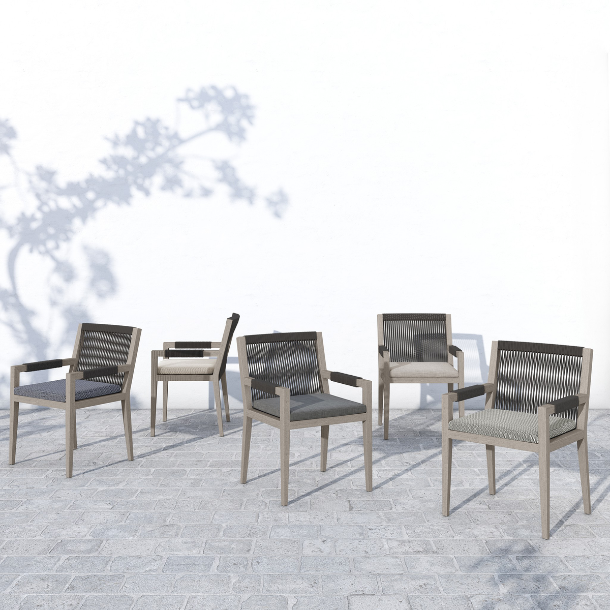 Sherwood Outdoor Dining Armchair, Weathered Grey