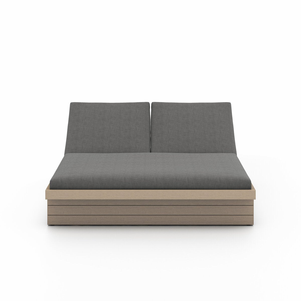 Leroy Outdoor Double Chaise, Washed Brown