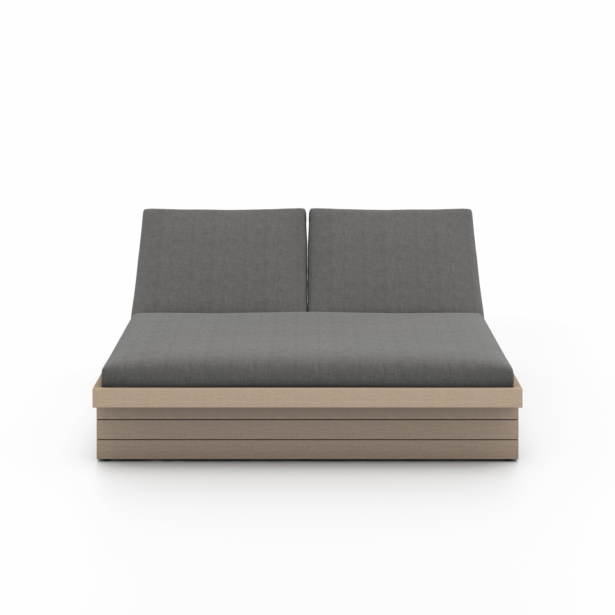 Leroy Outdoor Double Chaise, Washed Brown