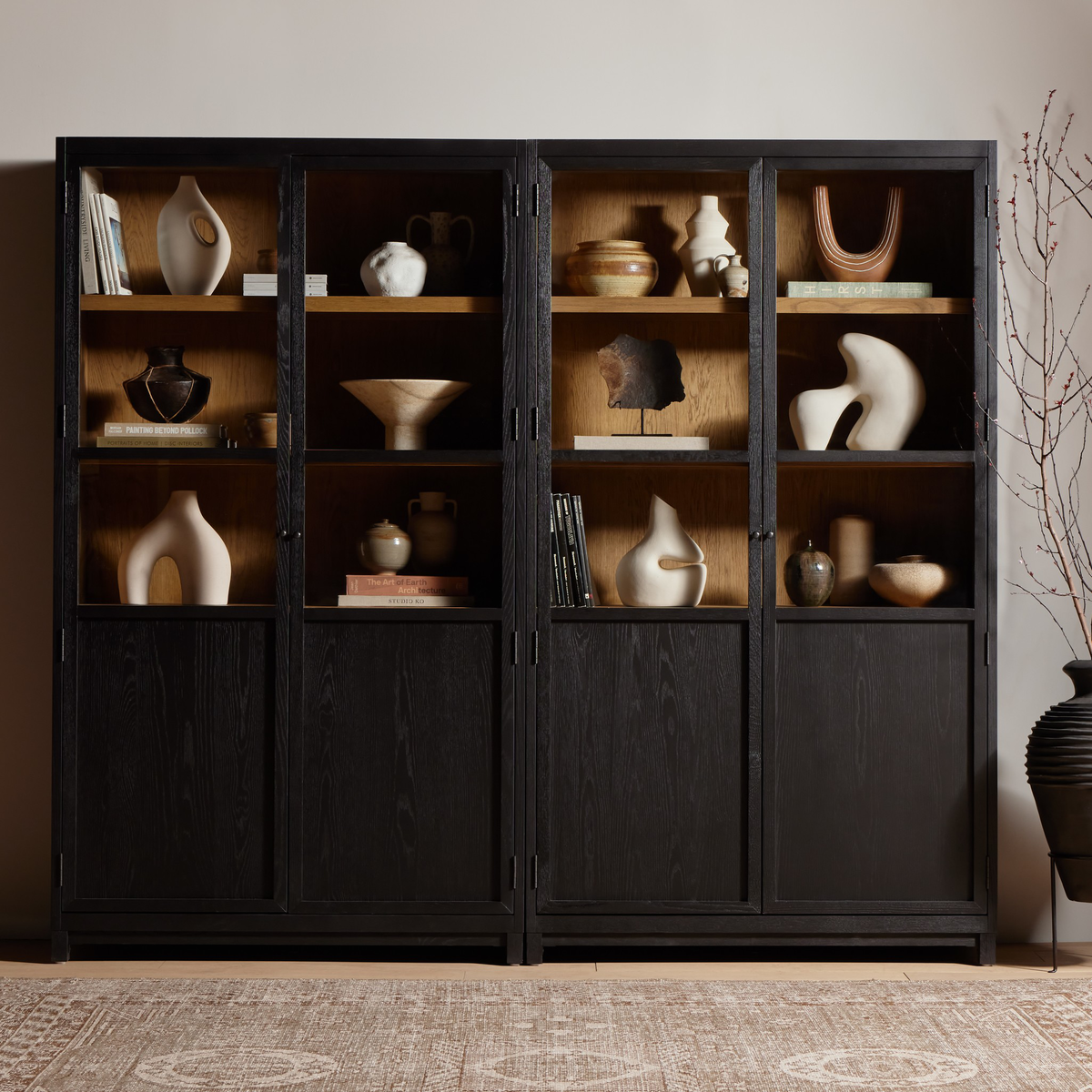 Millie Panel And Glass Door Double Cabinet by Four Hands