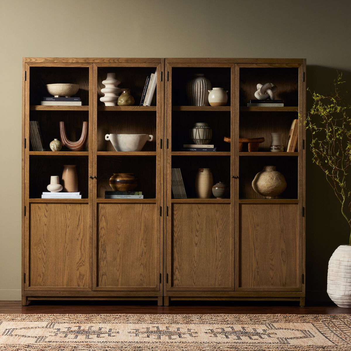 Millie Panel And Glass Door Double Cabinet by Four Hands
