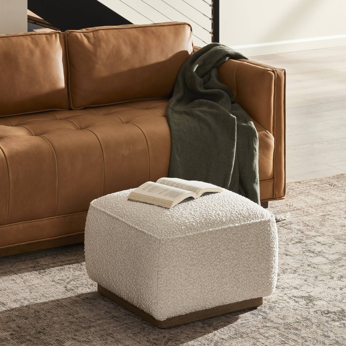 Sinclair Square Ottoman-21" by Four Hands