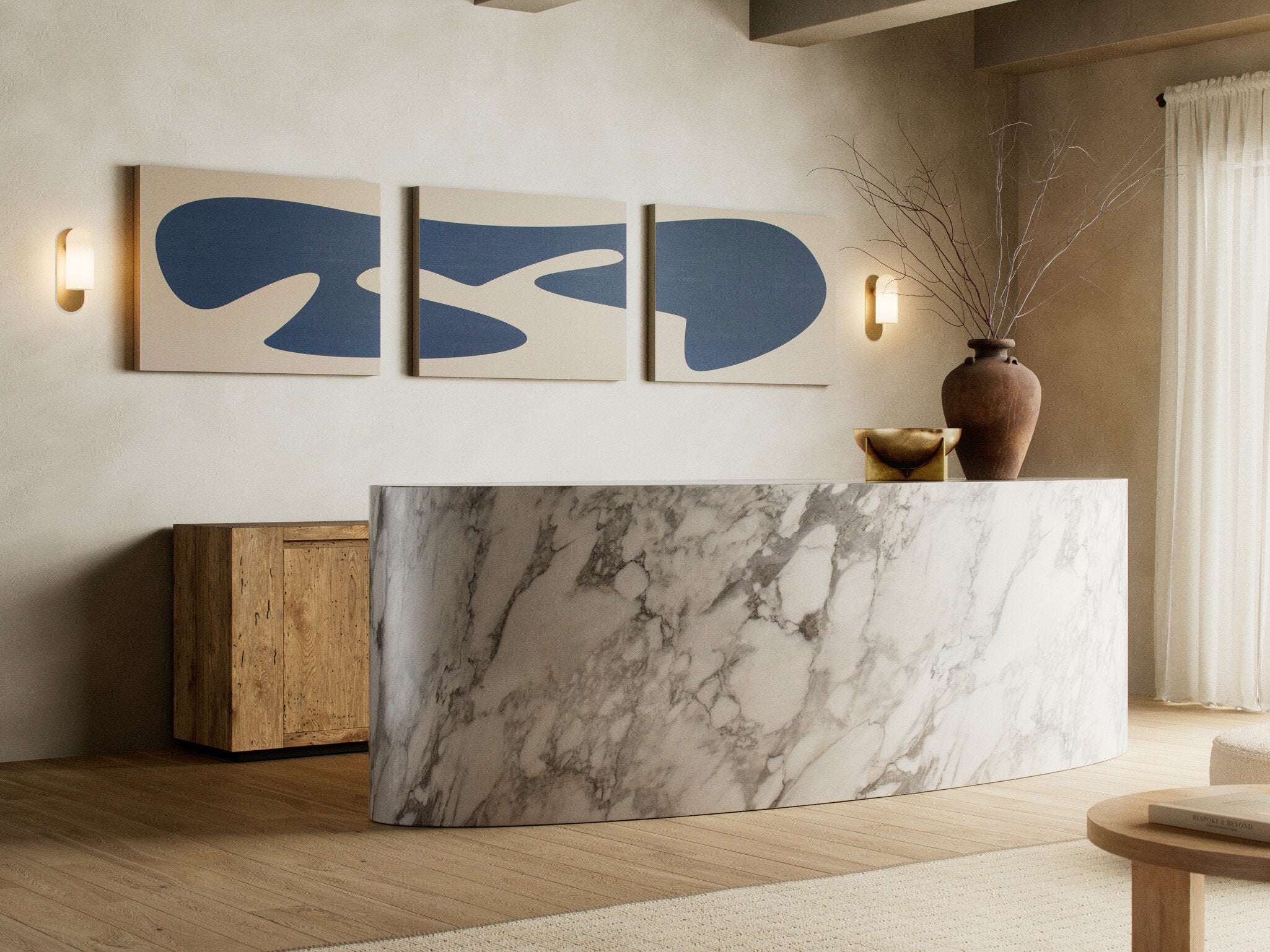 Organic Curves Iii Triptych By Fh Art Studio