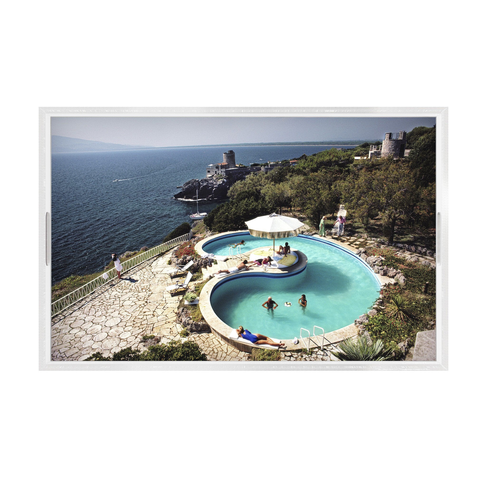 Pool At Villa Gli Arieti Tray By Slim Aarons