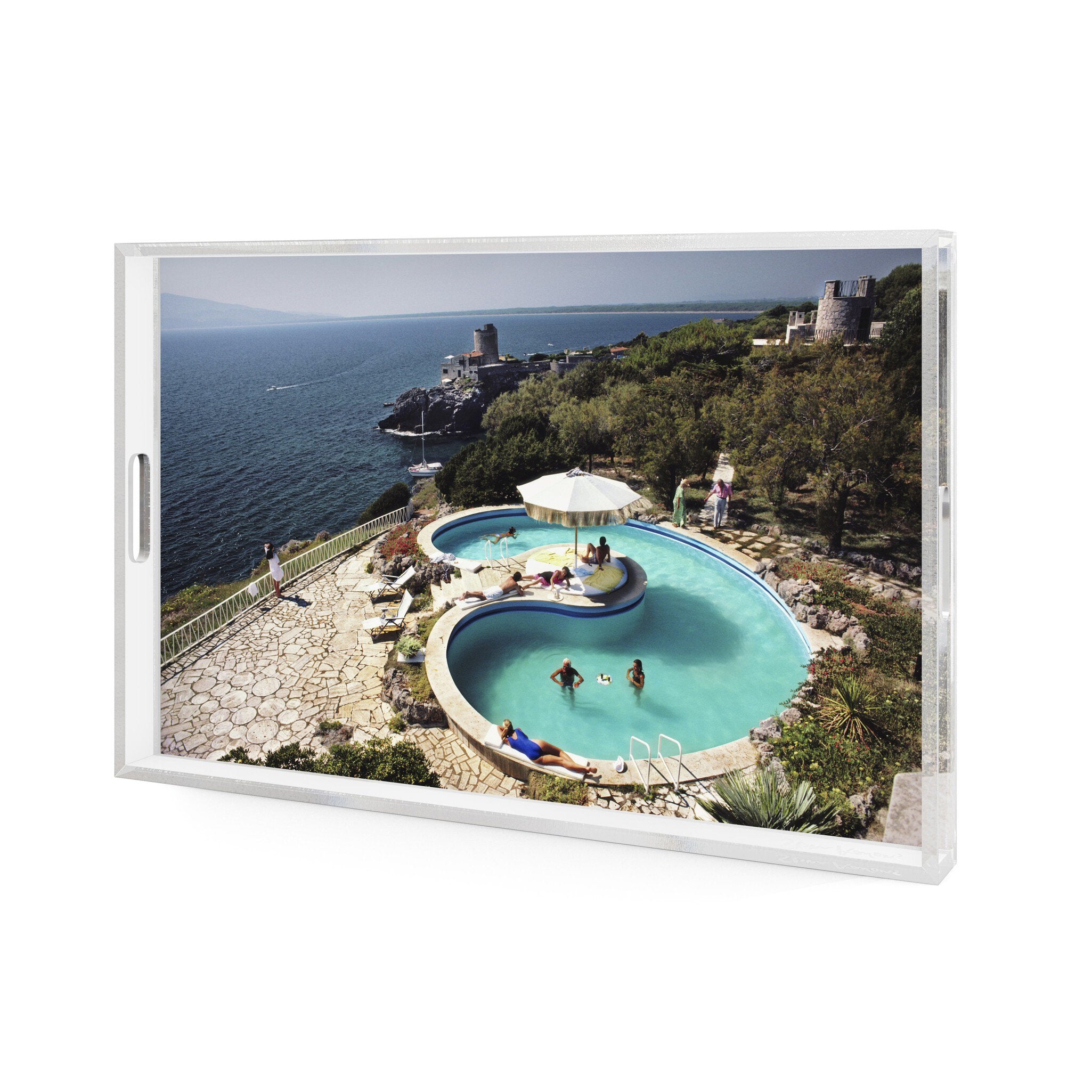Pool At Villa Gli Arieti Tray By Slim Aarons