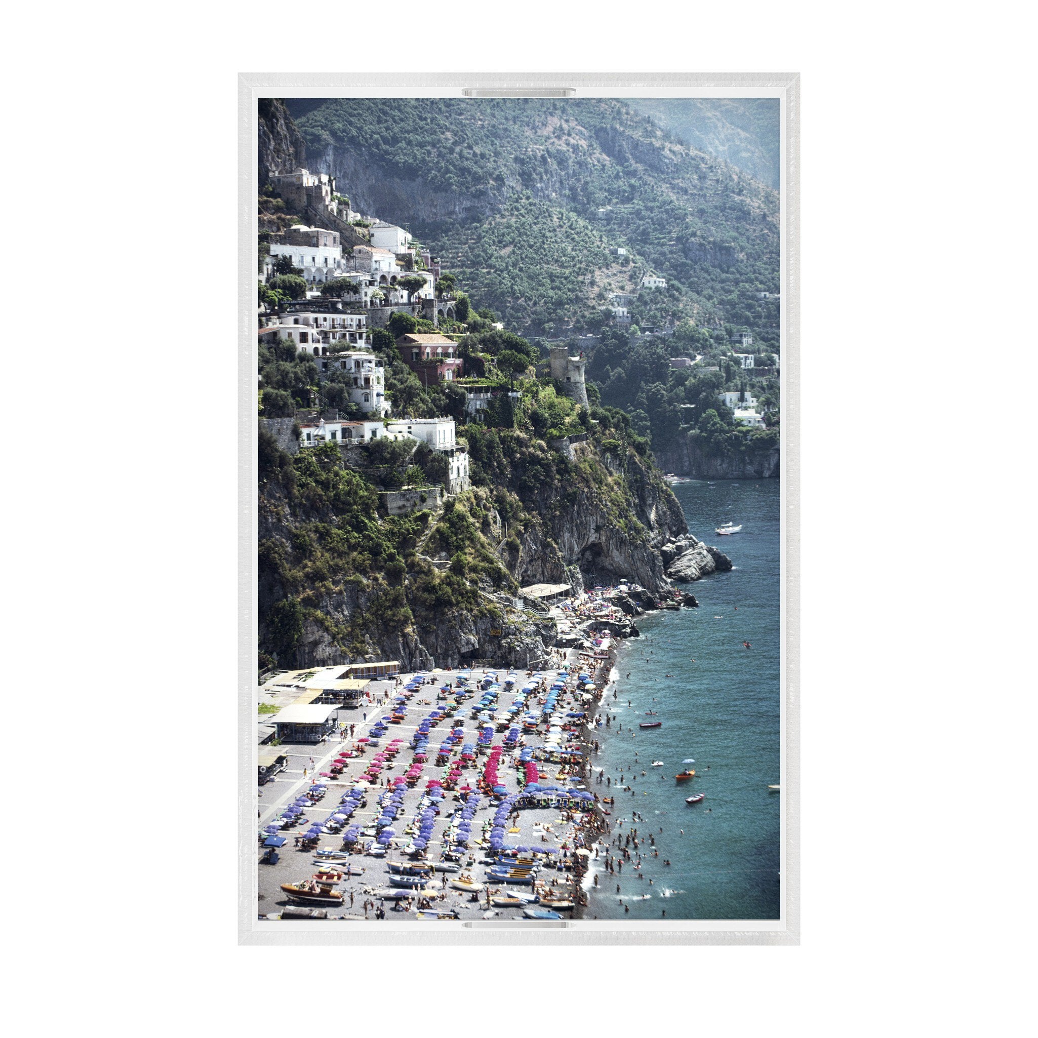Beach In Positano Tray By Slim Aarons