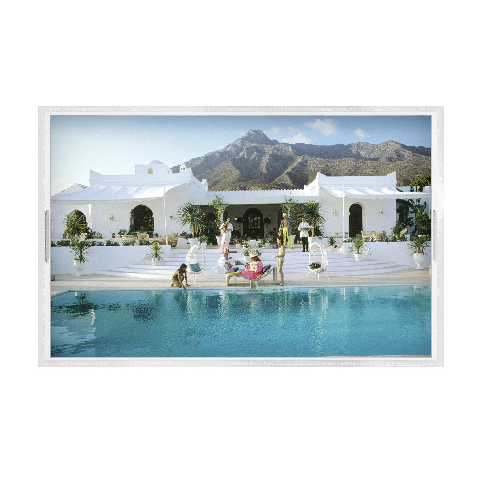 Pool At El Venerol Tray By Slim Aarons
