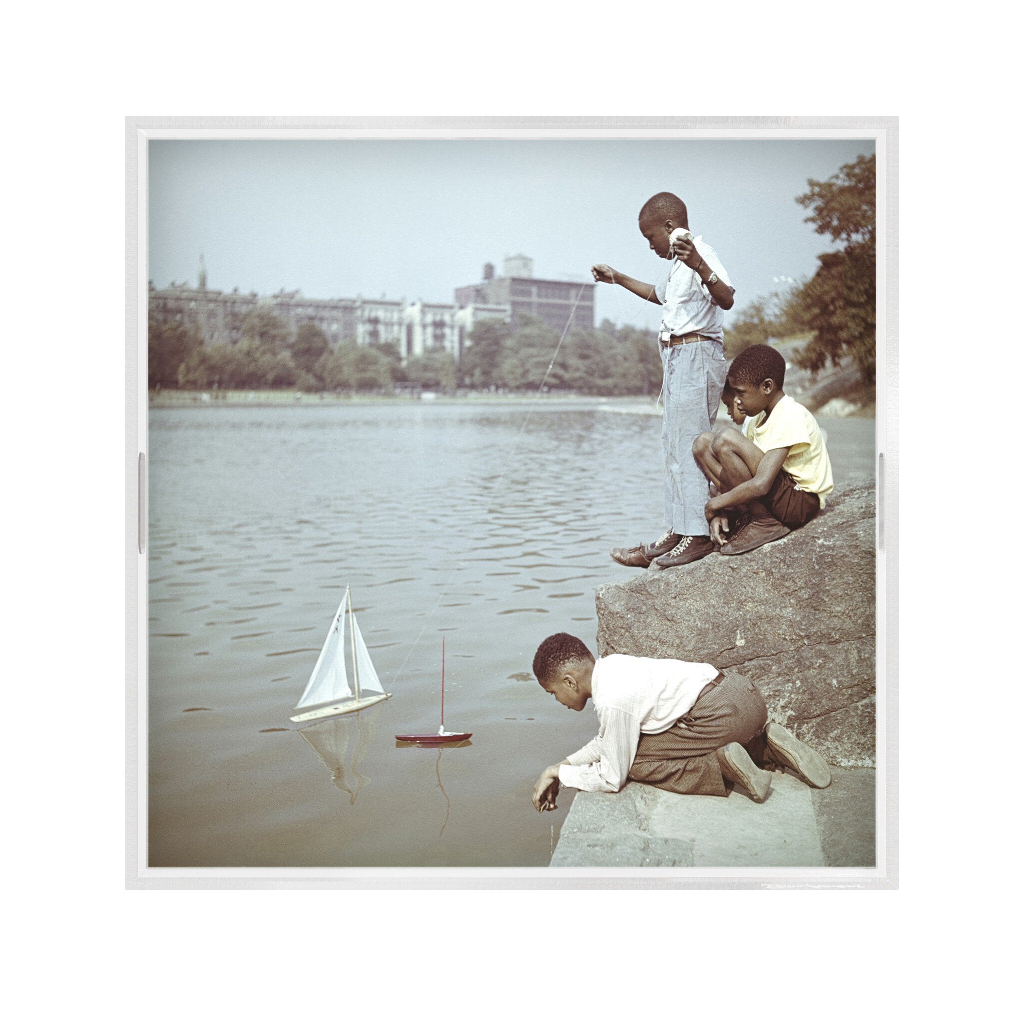 Model Boat Sailing Tray By Slim Aarons