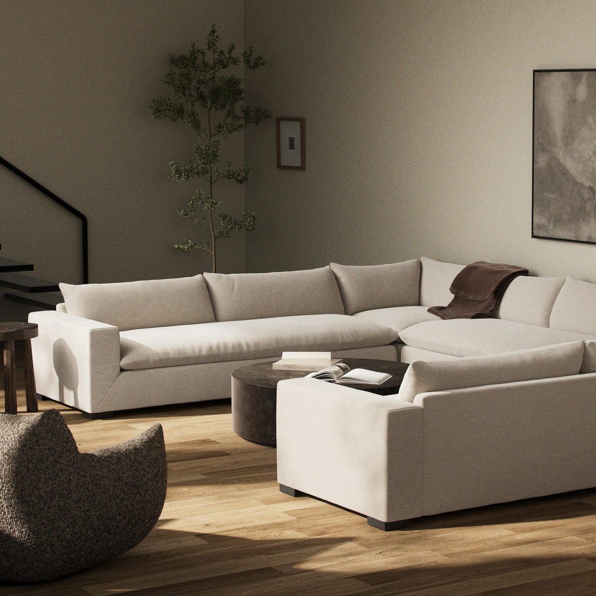 Grant 5 Piece Sectional With Arms