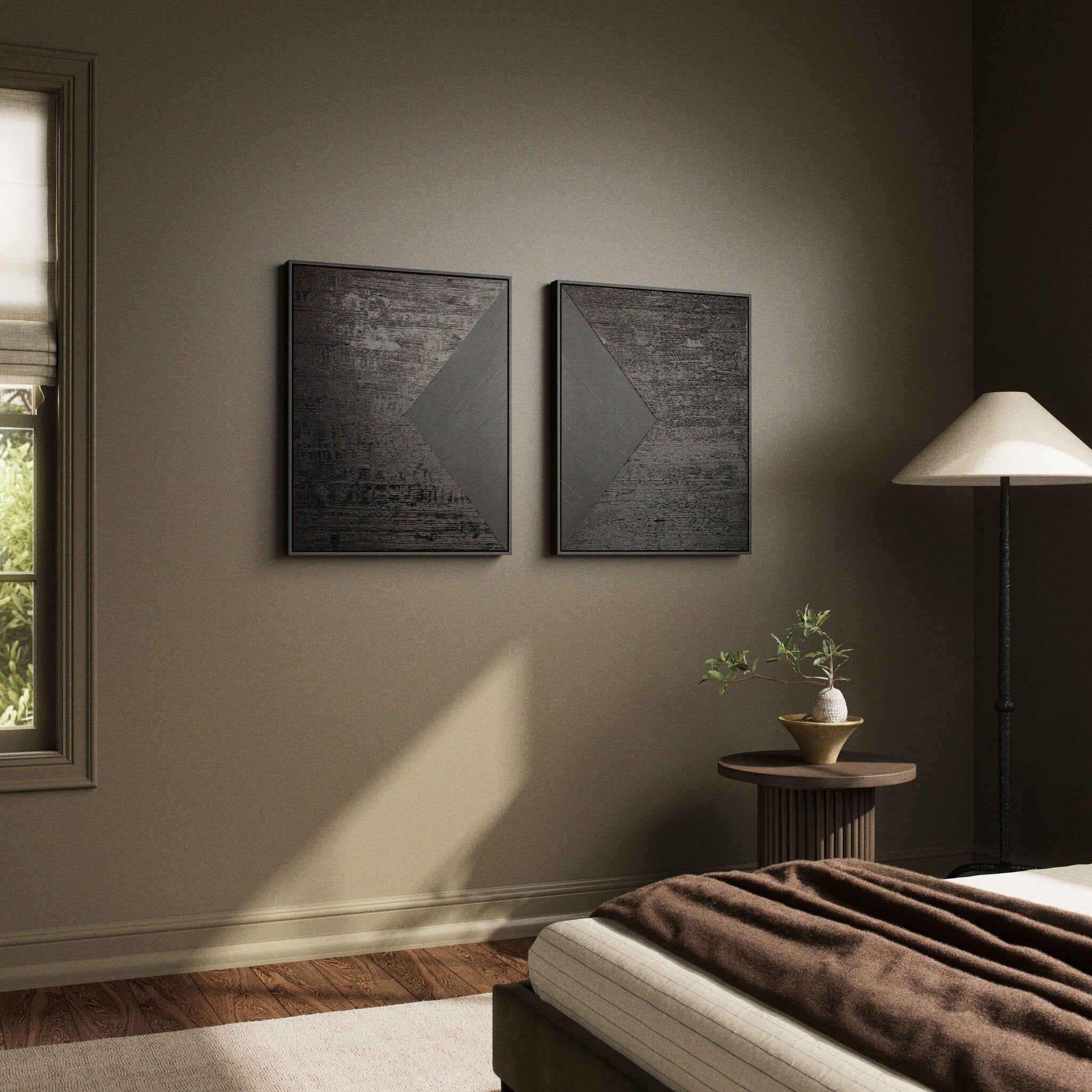 Triangle Diptych By The Holly Collective