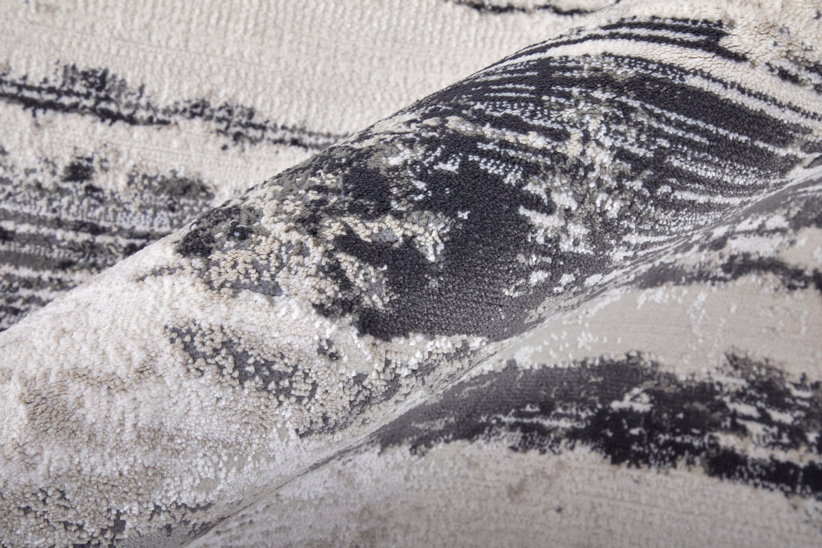 Prasad 39N9F Ivory/Charcoal Rug by Feizy