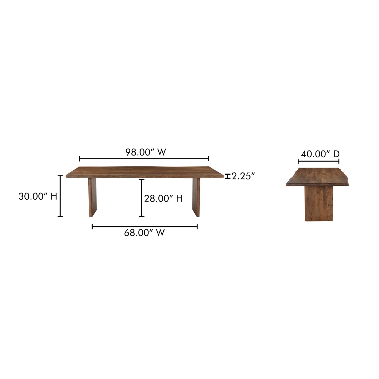 Lila Large Dining Table Brown by Moe's Home