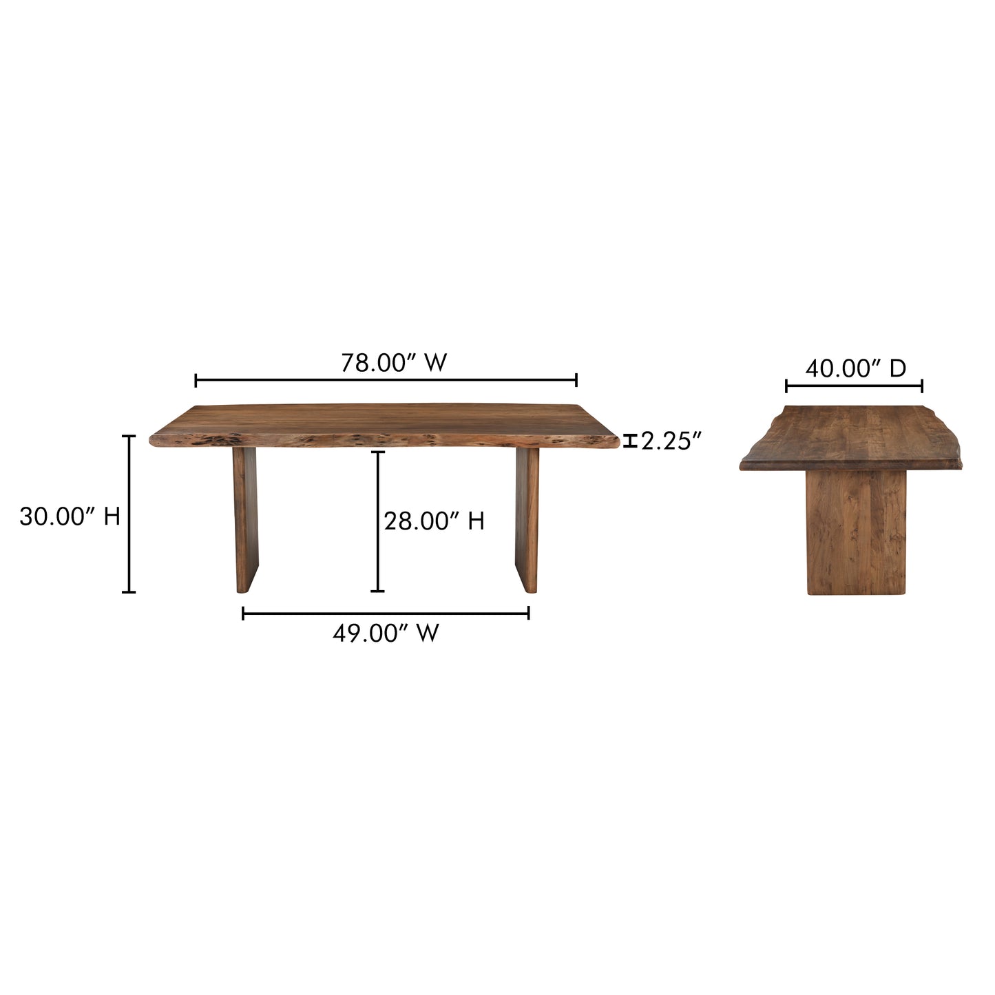 Lila Small Dining Table Brown by Moe's Home