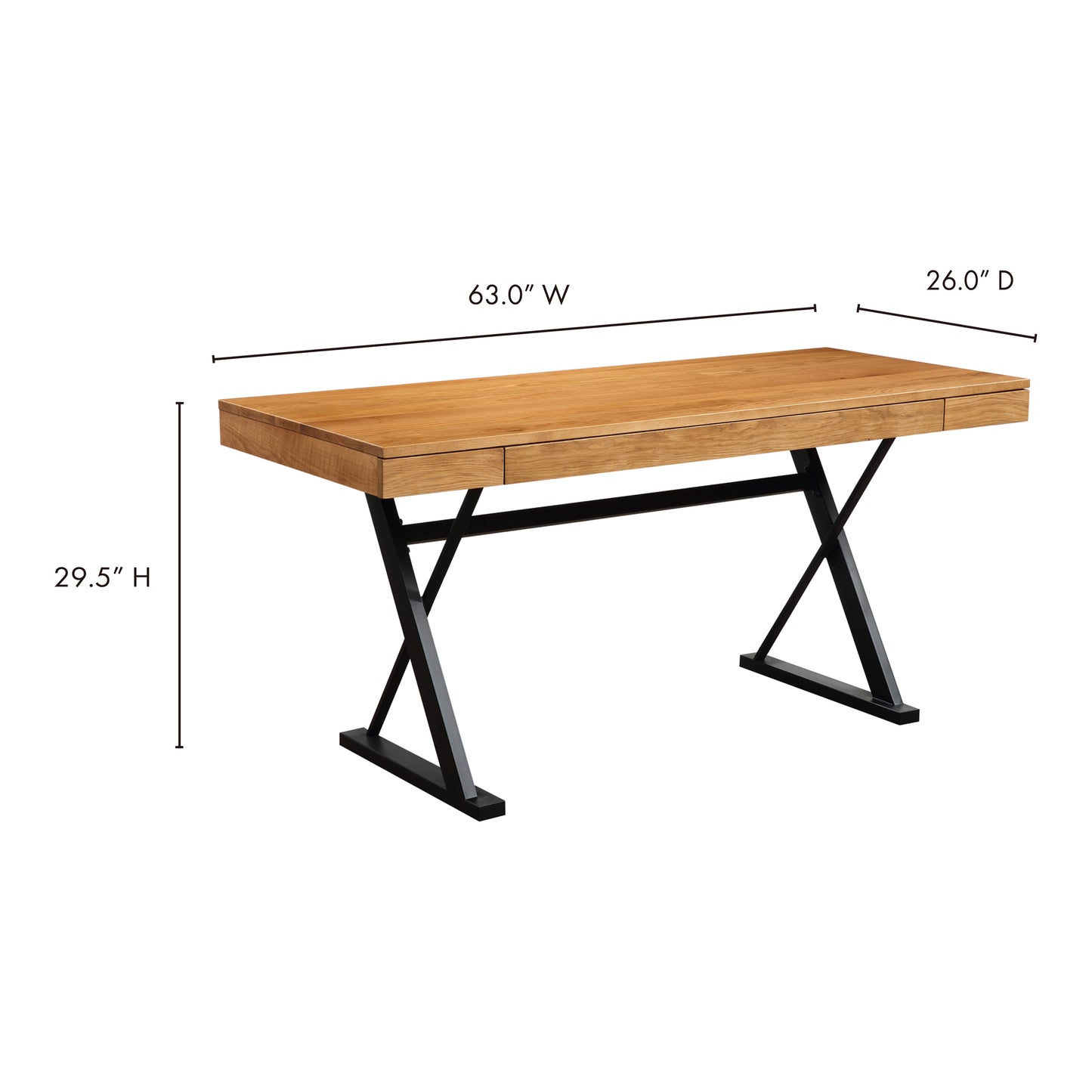Profecto Desk Natural Oak by Moe's Home