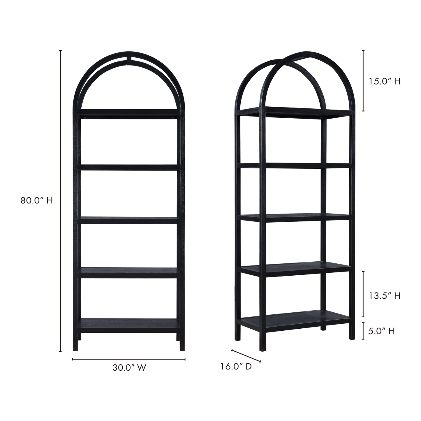 Eero Bookcase Black by Moe's Home