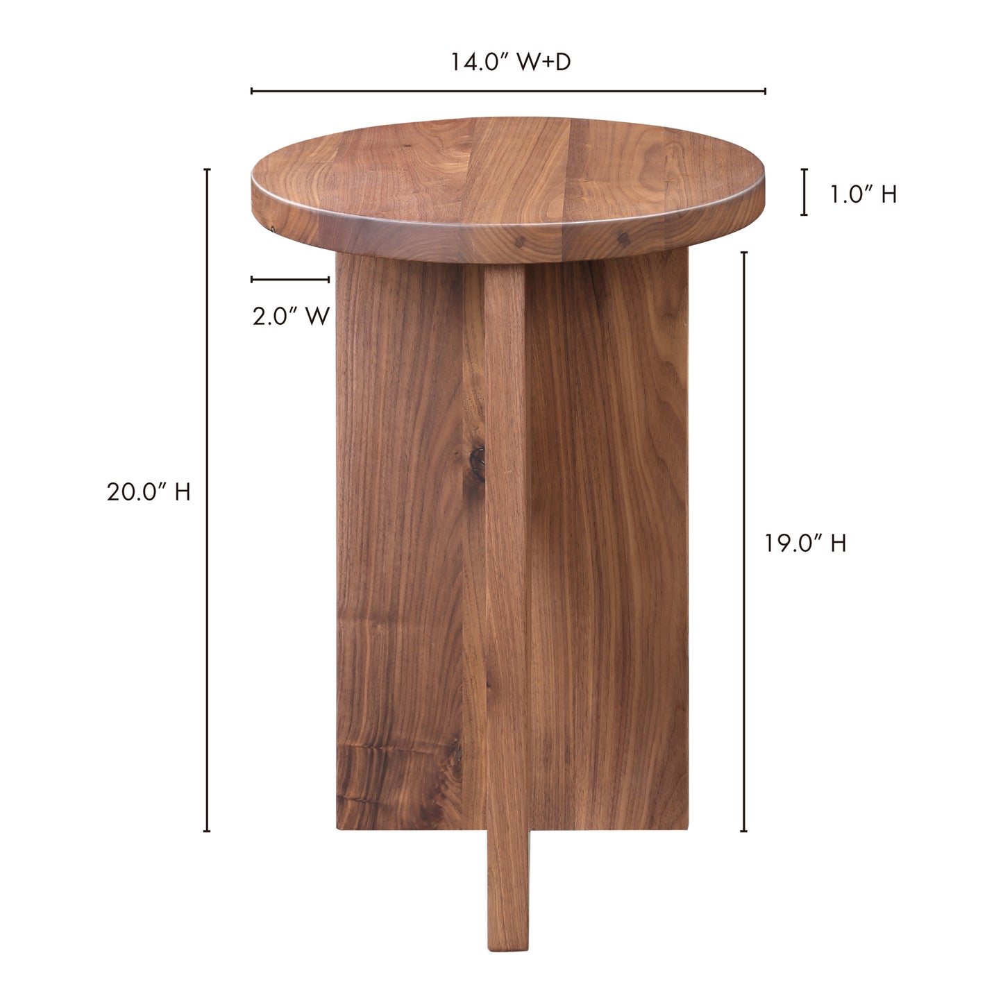 Grace Accent Table Walnut Brown by Moe's Home