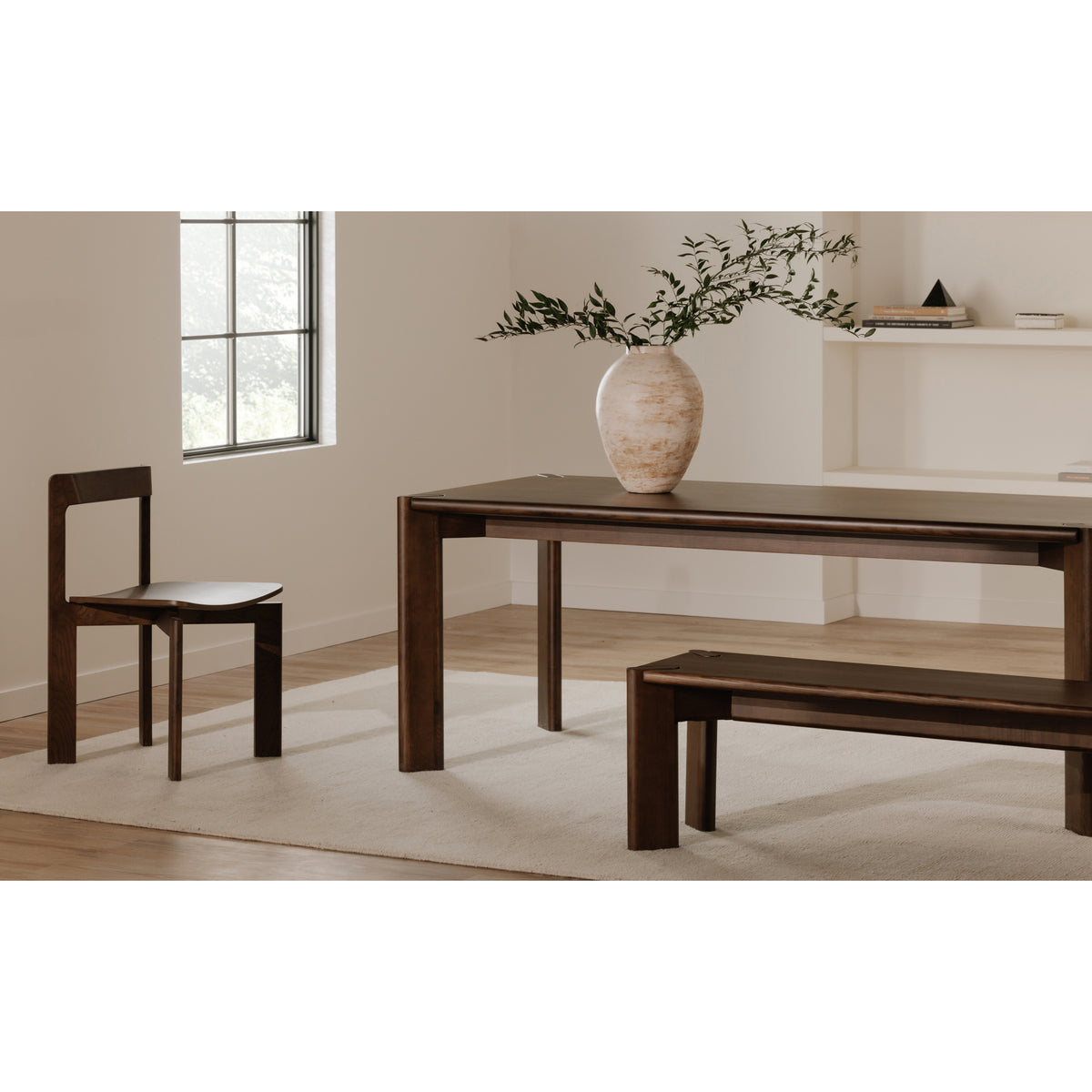 Daifuku Large Dining Table Walnut Stained Ash by Moe's Home