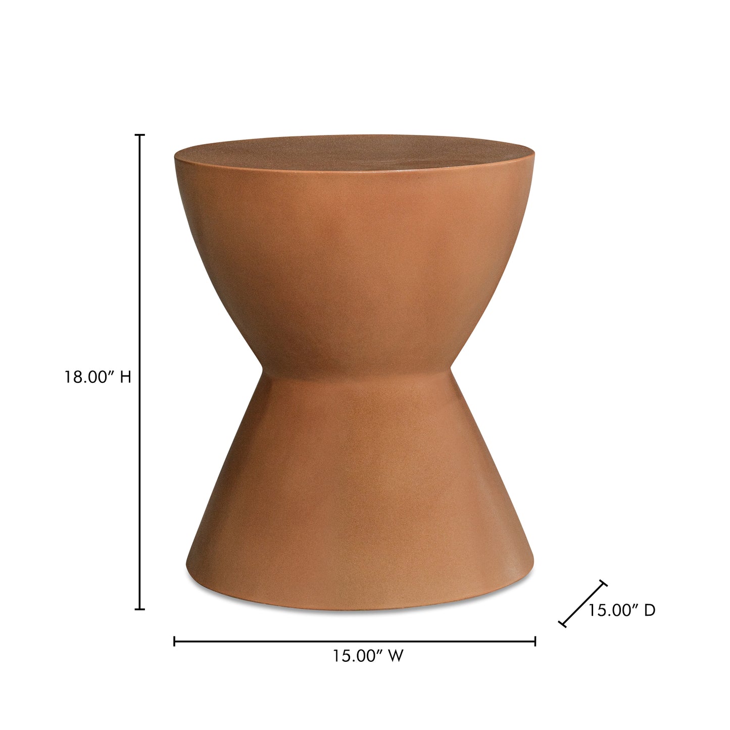Hourglass Outdoor Stool Terracotta by Moe's Home