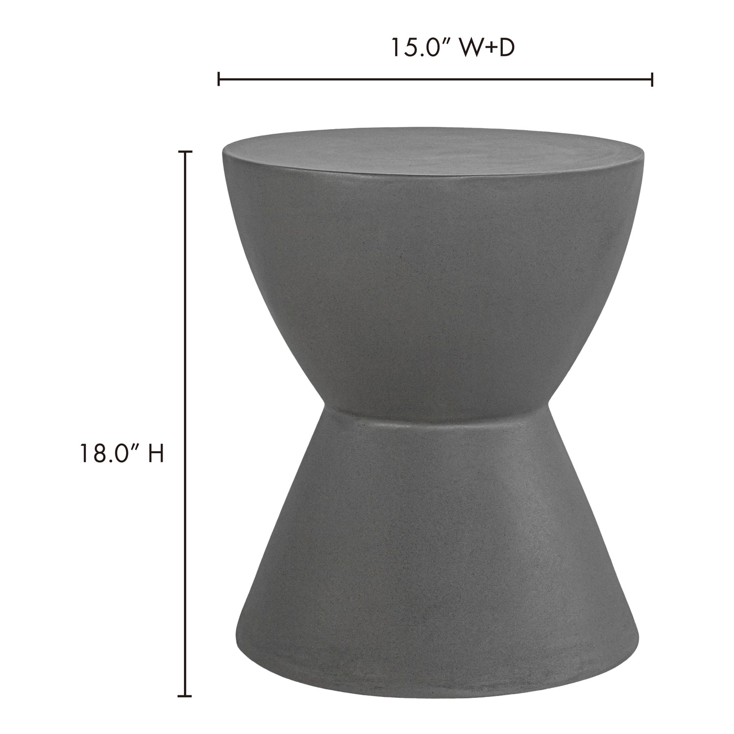 Hourglass Outdoor Stool Dark Grey by Moe's Home