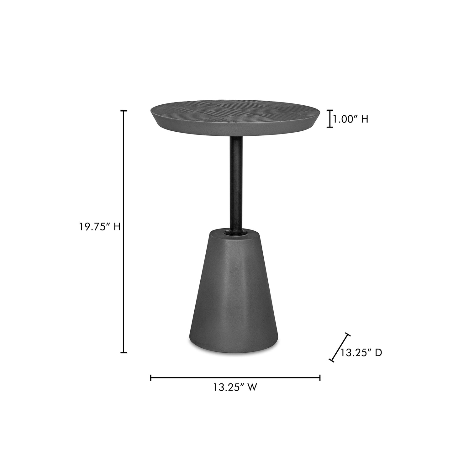 Foundation Outdoor Accent Table Dark Grey by Moe's Home