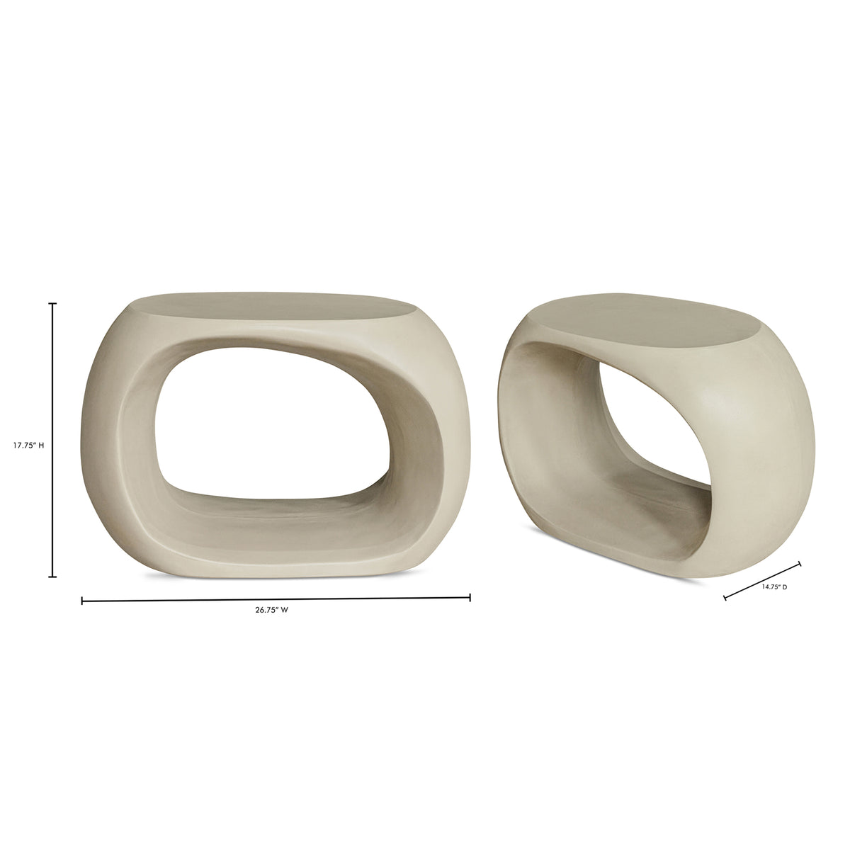 Albers Outdoor Stool Cream by Moe's Home