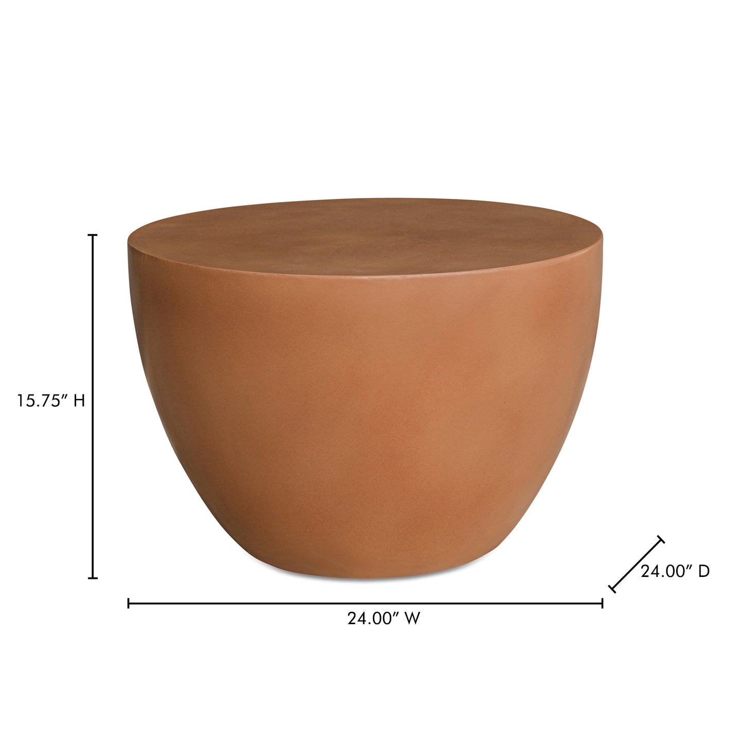 Insitu Side Table Terracotta by Moe's Home