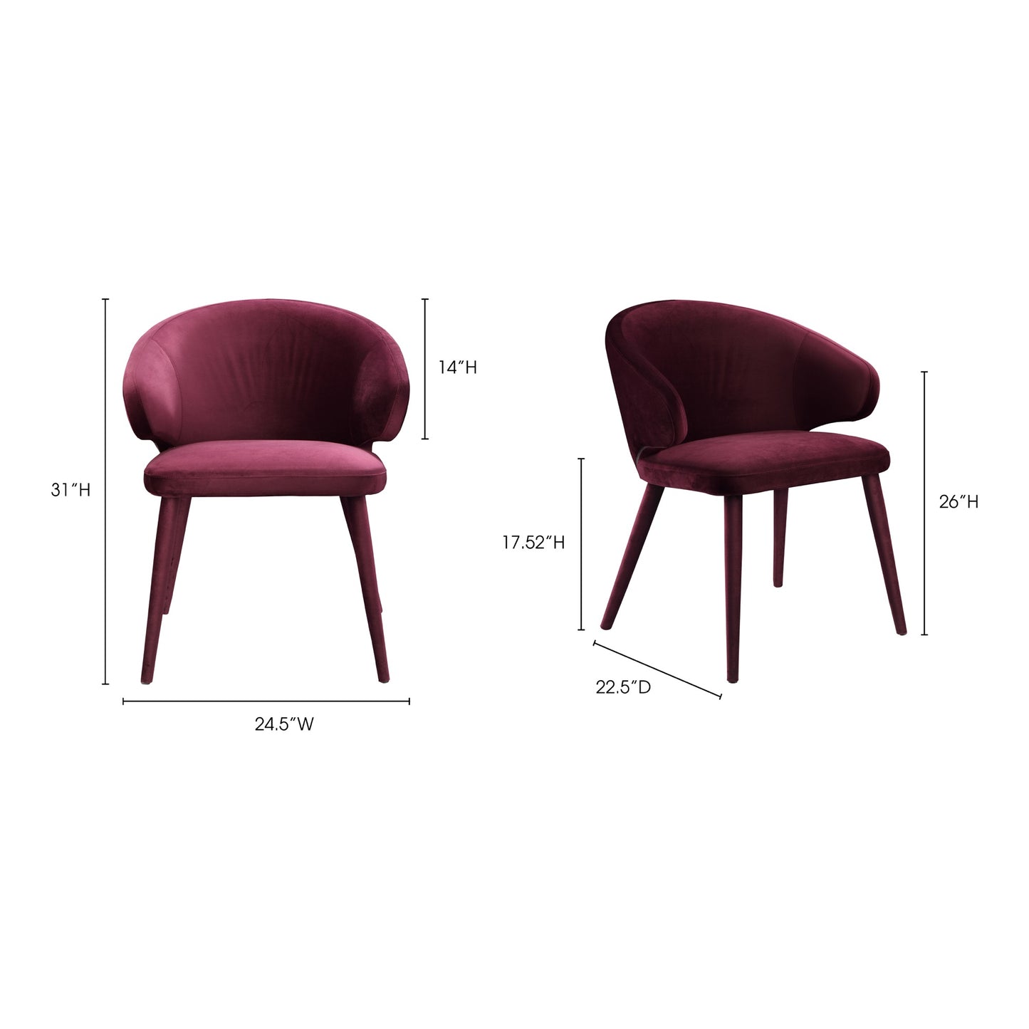 Stewart Dining Chair Purple by Moe's Home