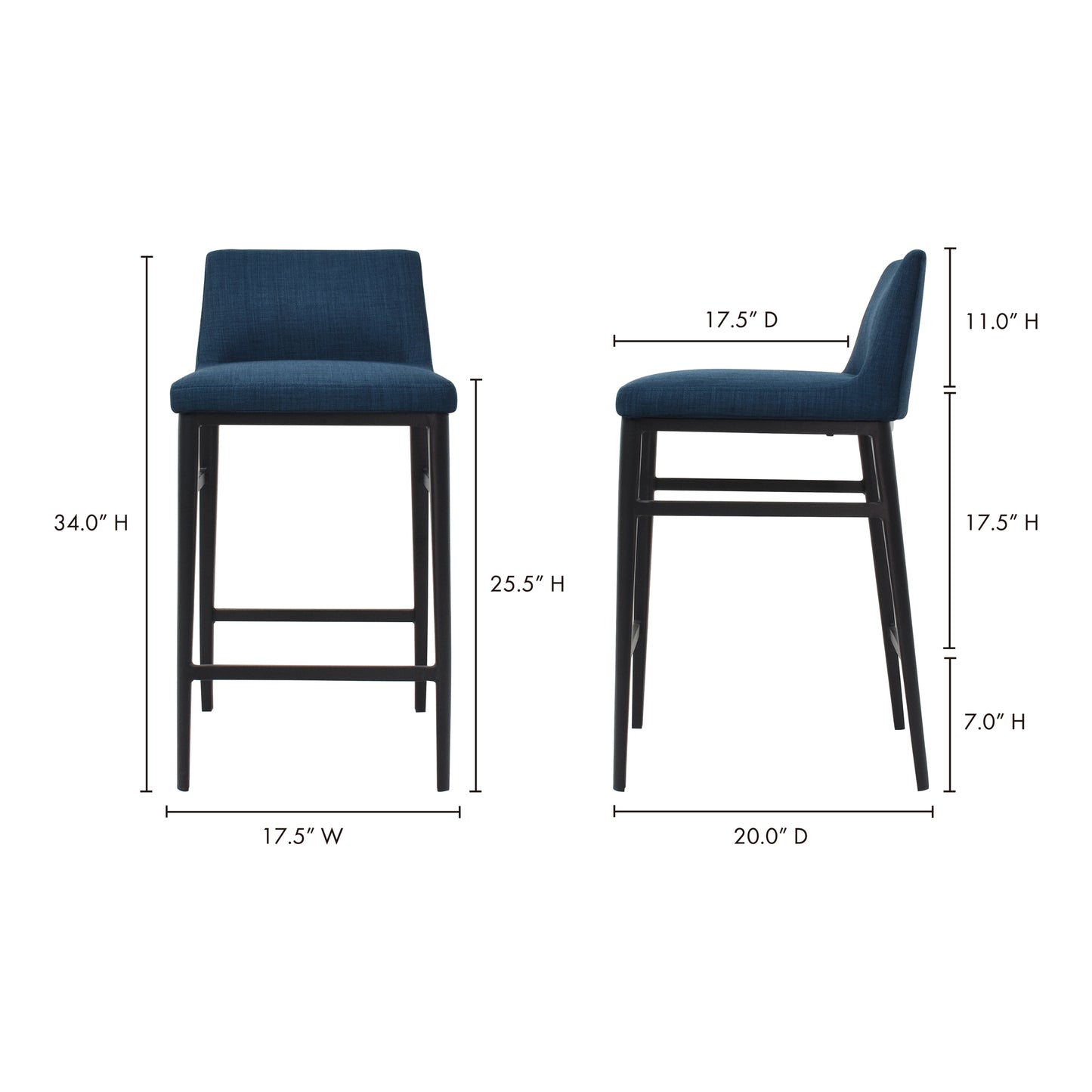 Baron Counter Stool Blue by Moe's Home
