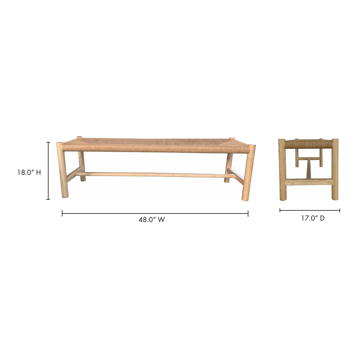 Hawthorn Small Bench Natural by Moe's Home