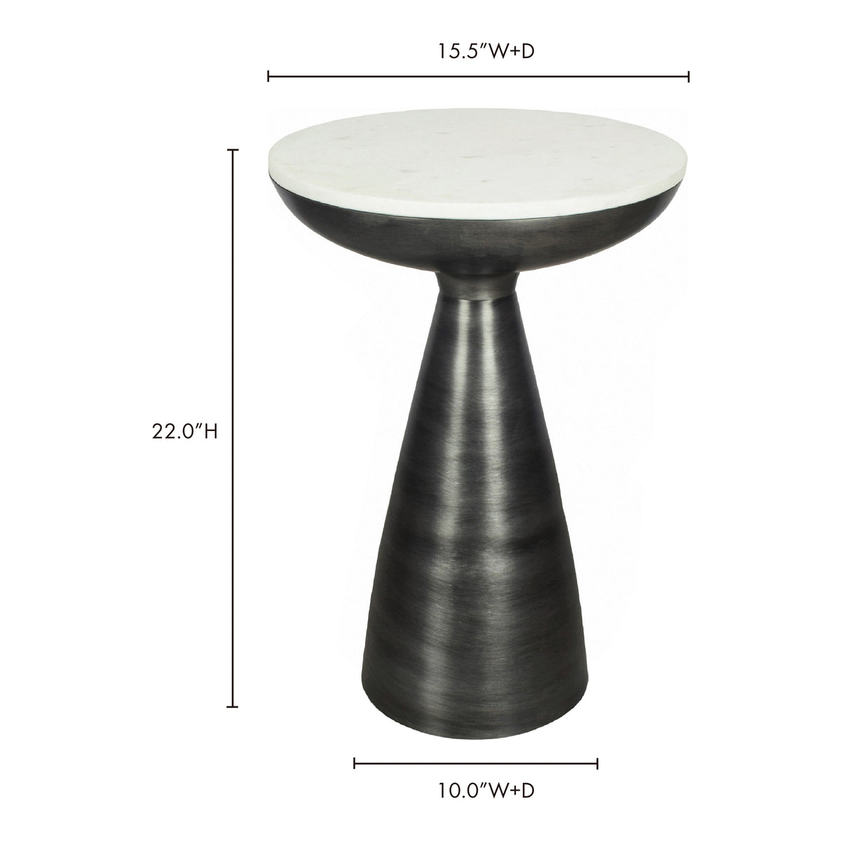 Font Side Table White Marble by Moe's Home