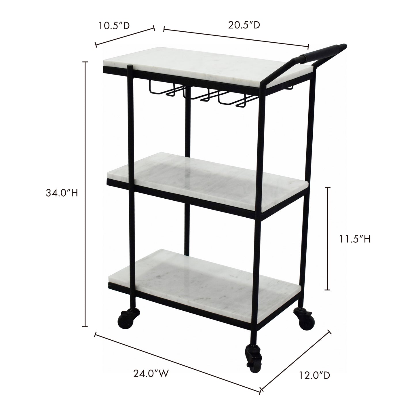 After Hours Bar Cart White by Moe's Home