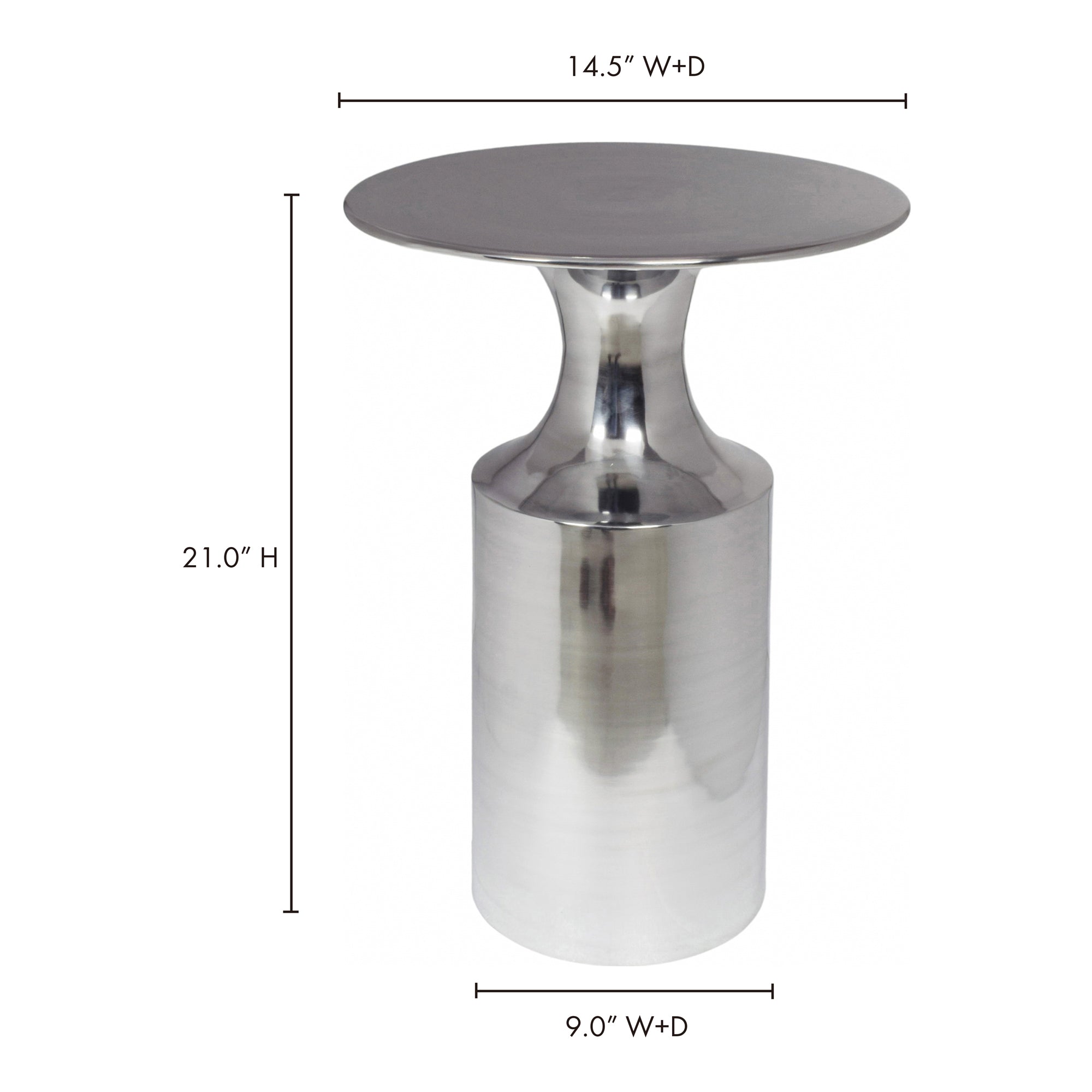Rassa Accent Table Polished Silver