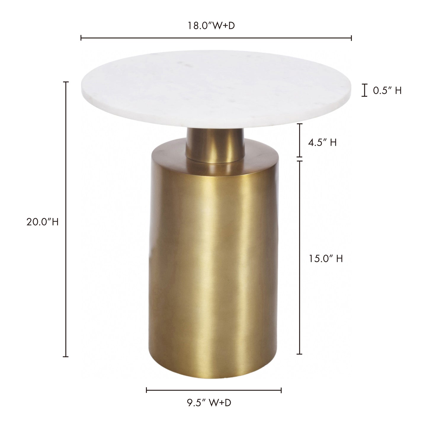 France Accent Table Gold by Moe's Home