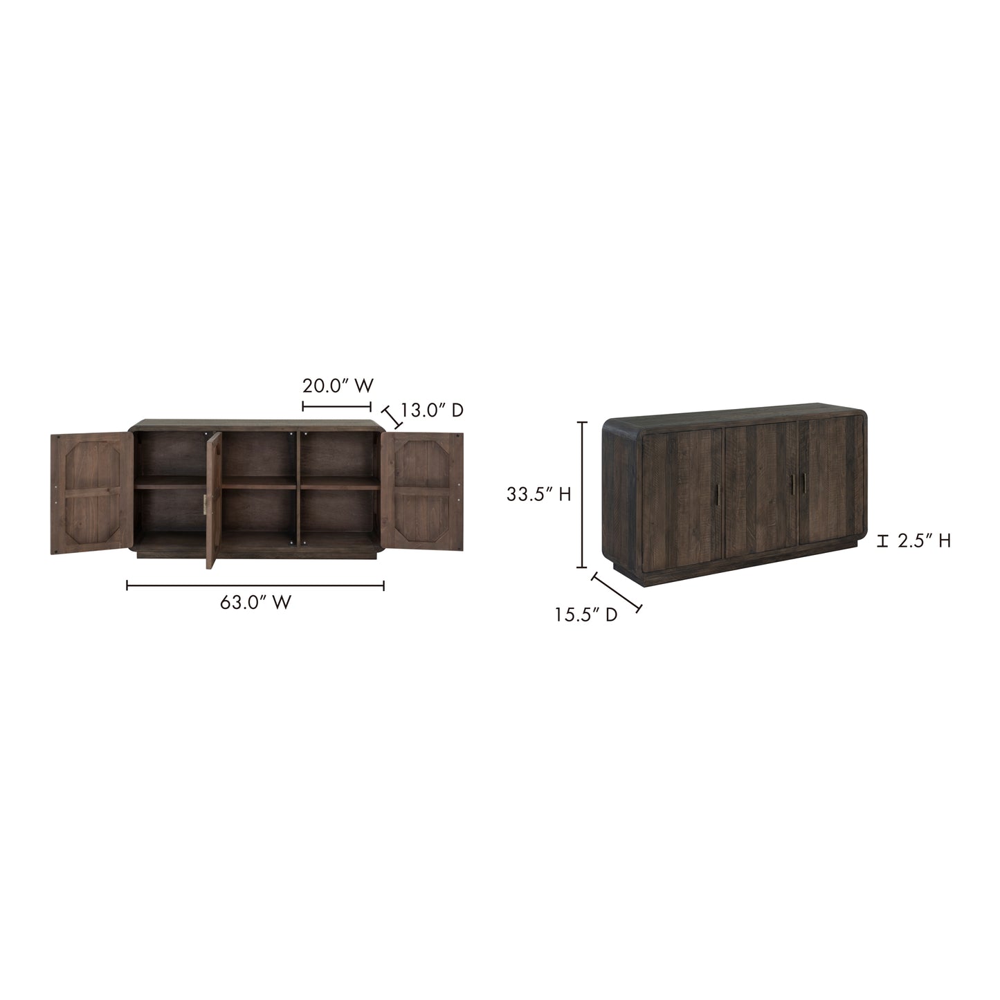 Monterey Sideboard Aged Brown by Moe's Home
