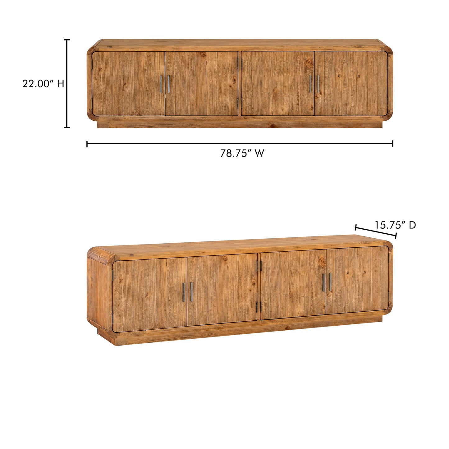 Monterey Media Cabinet Rustic Blonde by Moe's Home