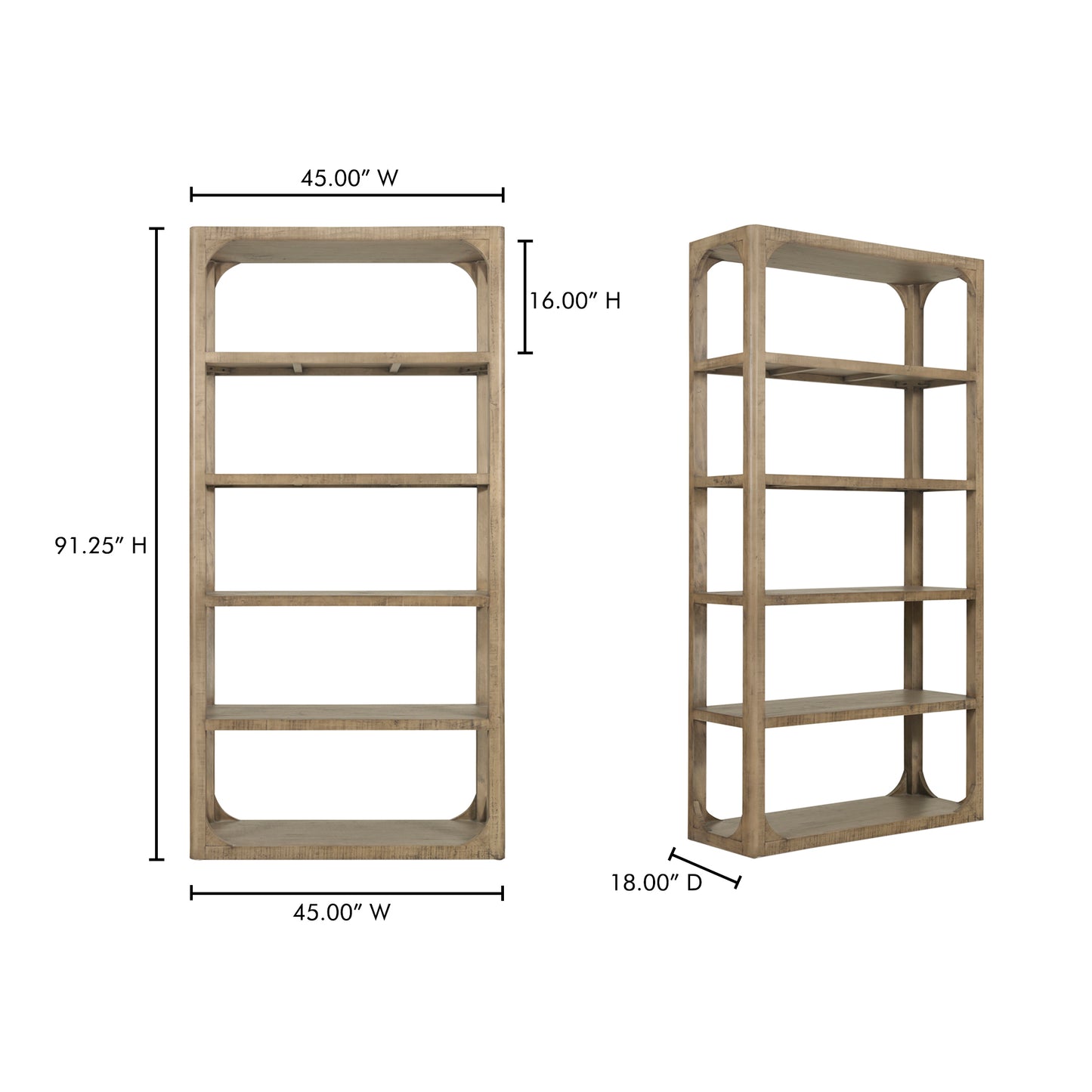 Abbott Bookshelf Brown by Moe's Home