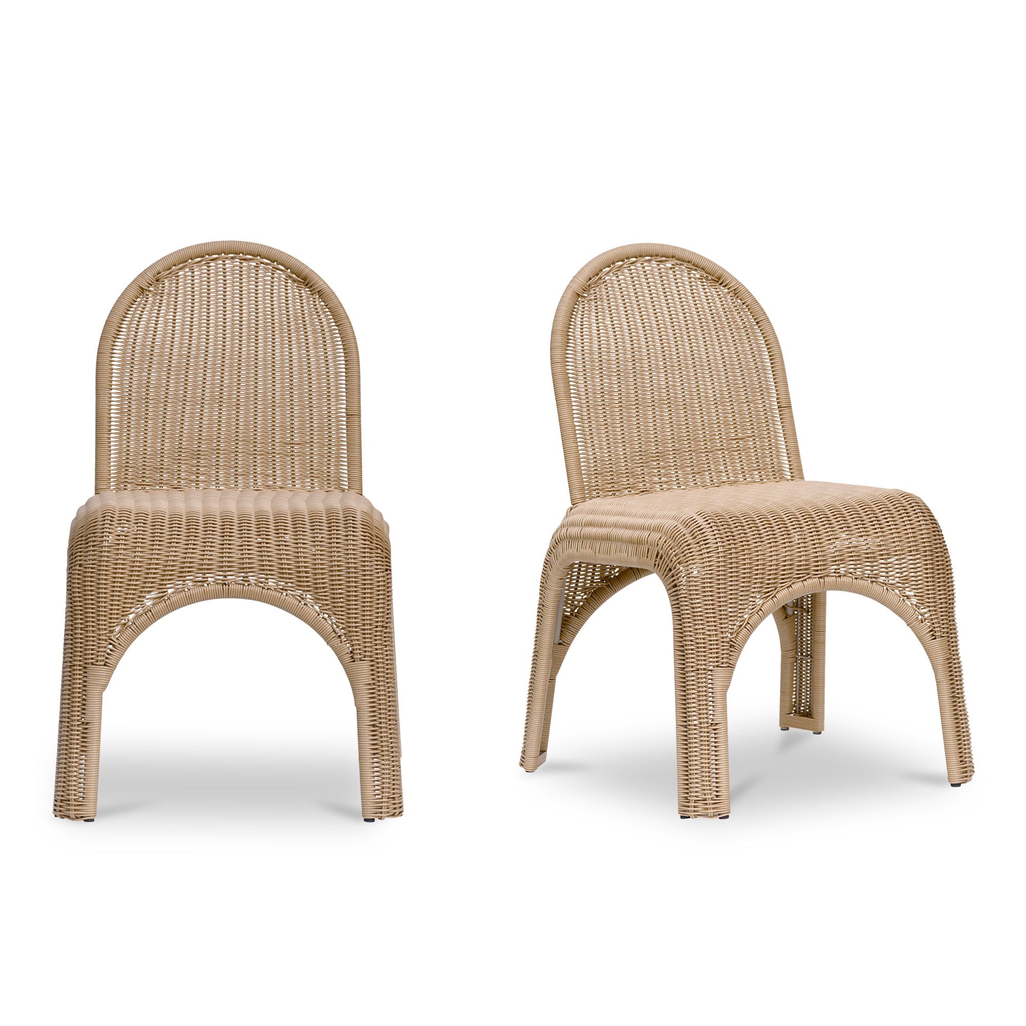 Kendall Outdoor Dining Chair Natural-Set of Two by Moe's Home