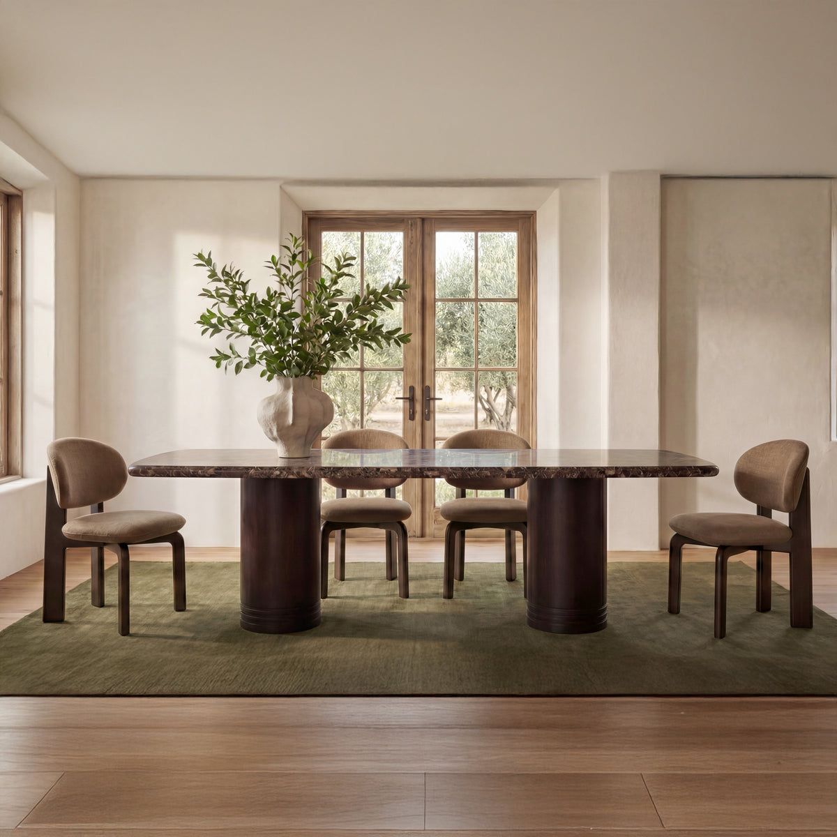 Daphne Dining Table Large Dark Emperador by Moe's Home