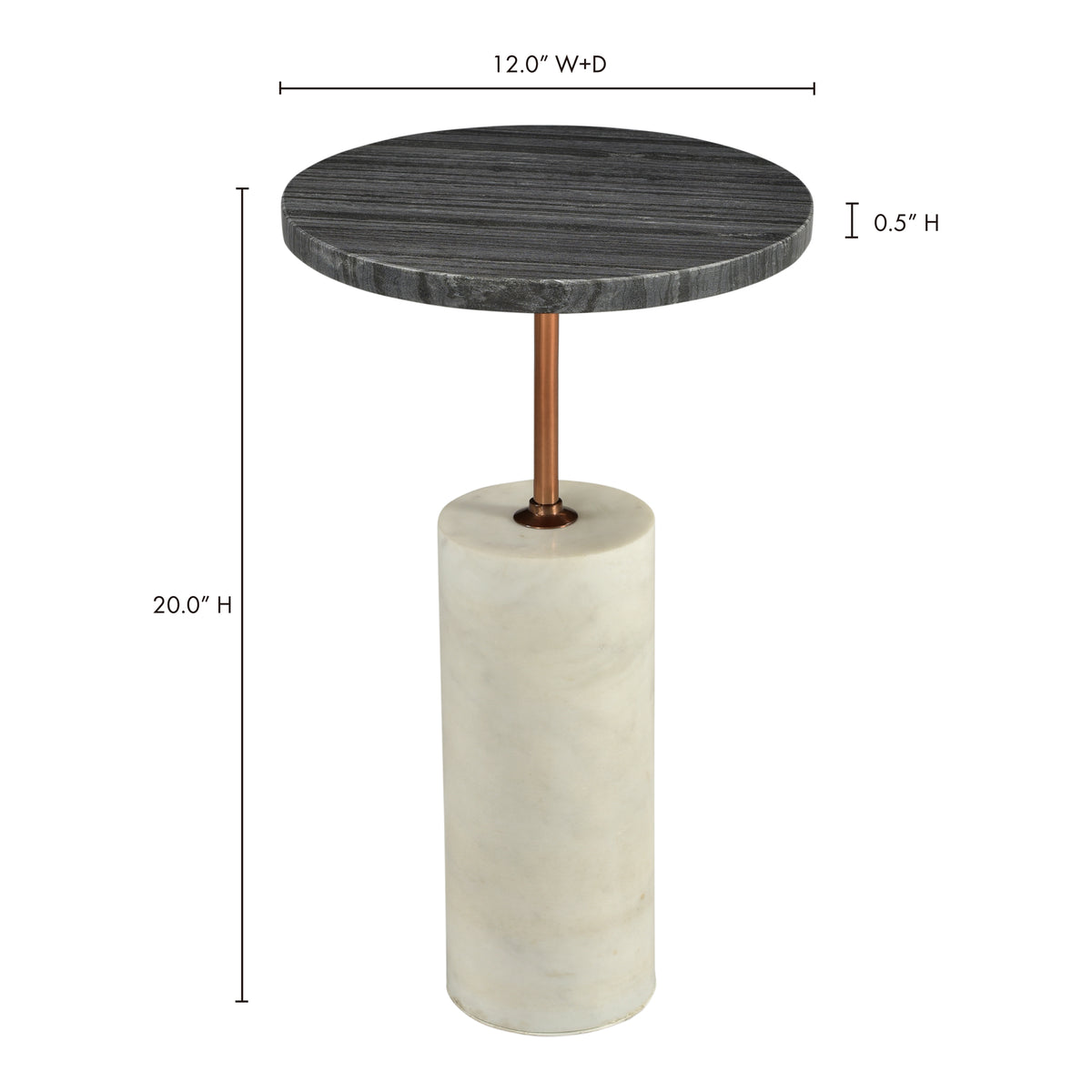 Dusk Accent Table Black by Moe's Home