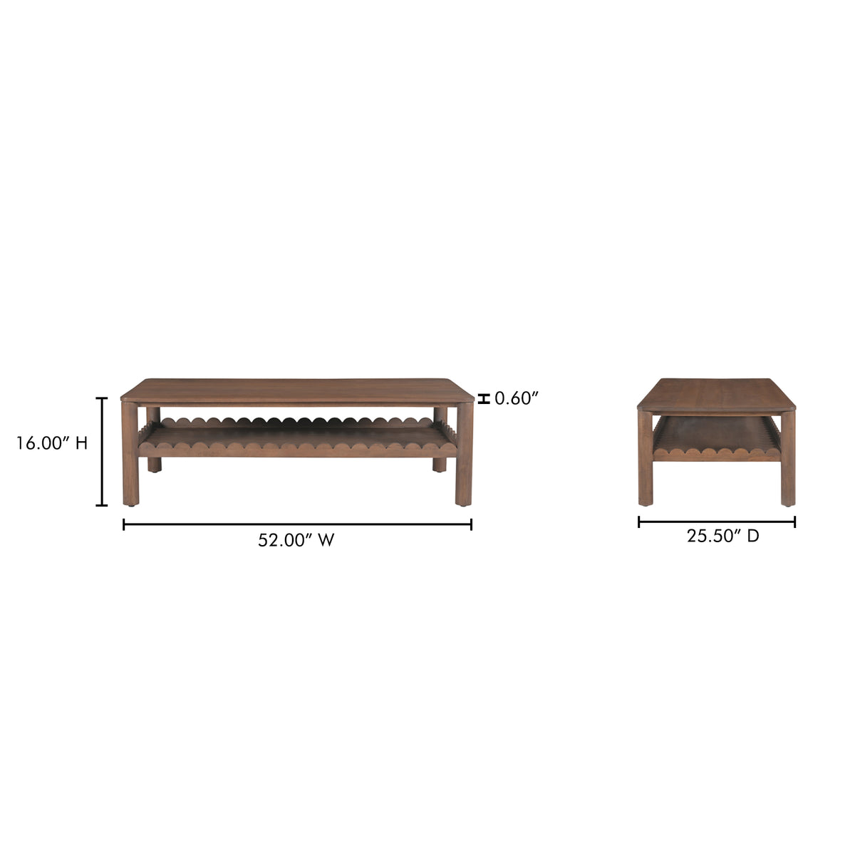 Wiley Coffee Table Vintage Brown by Moe's Home