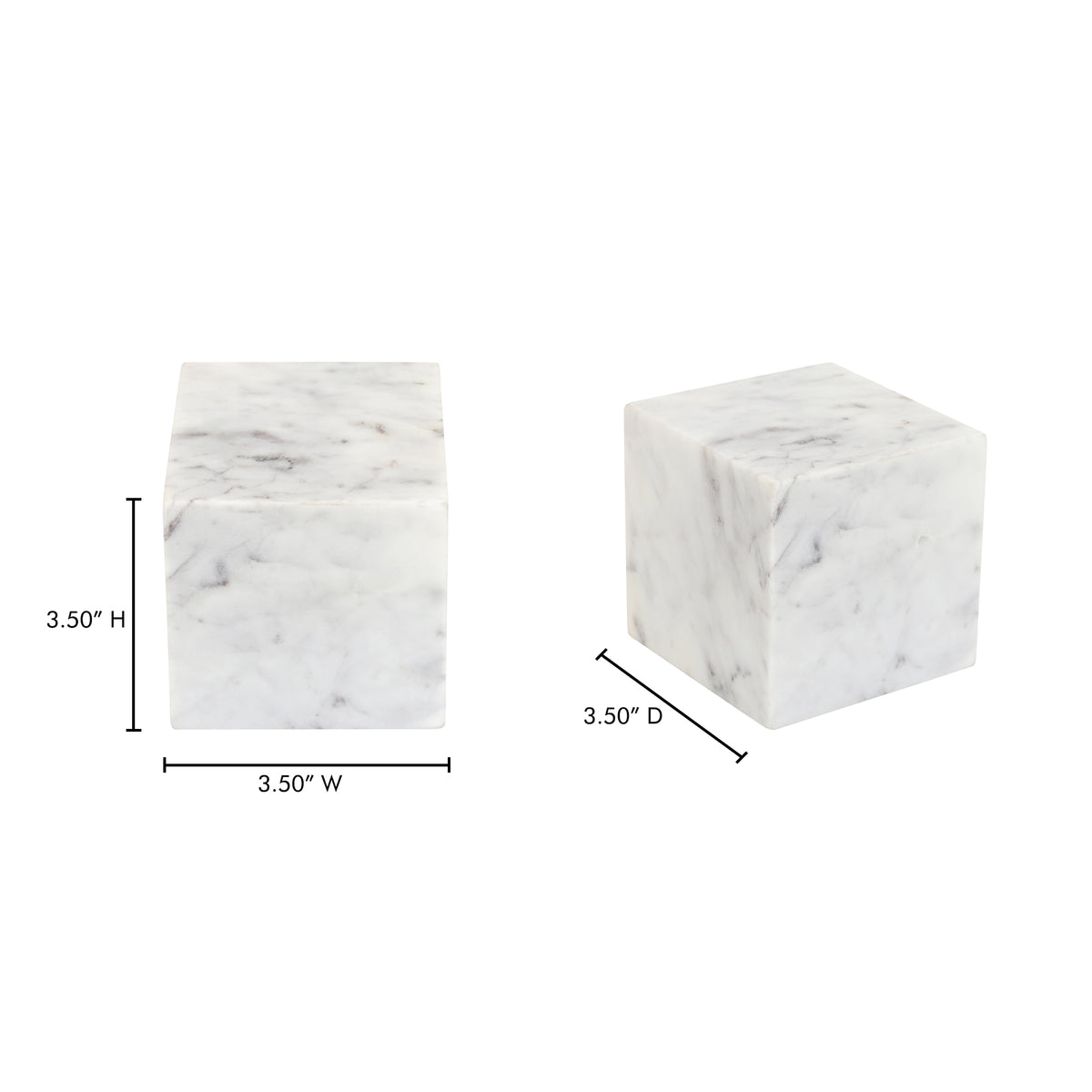 Cora Cube Tabletop Accent Banswara Purple White Marble by Moe's Home