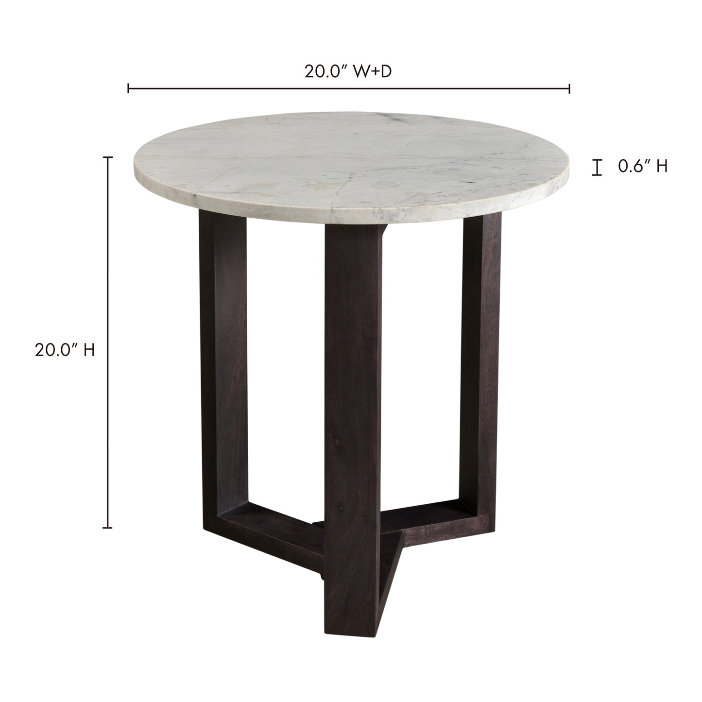 Jinxx Side Table Charcoal Grey by Moe's Home