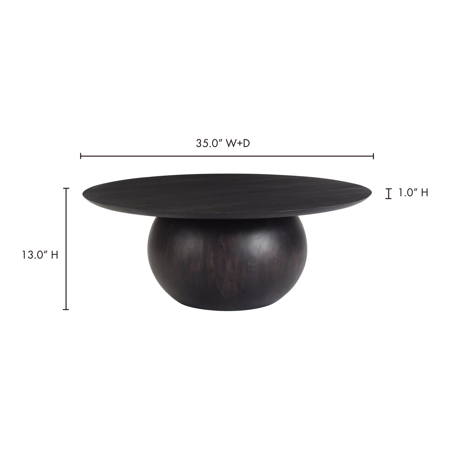 Bradbury Coffee Table Black by Moe's Home