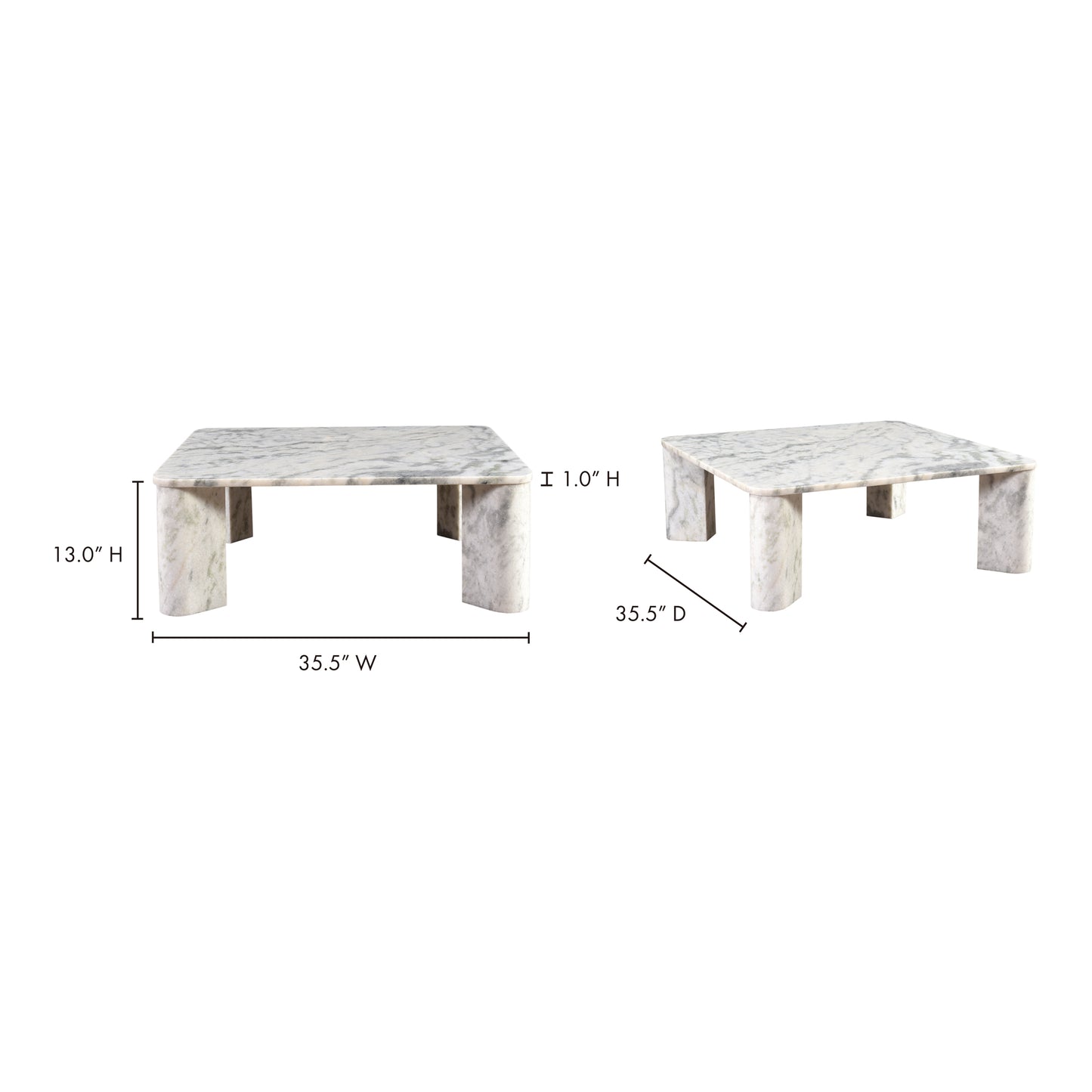 Segment Coffee Table Ashen Grey by Moe's Home