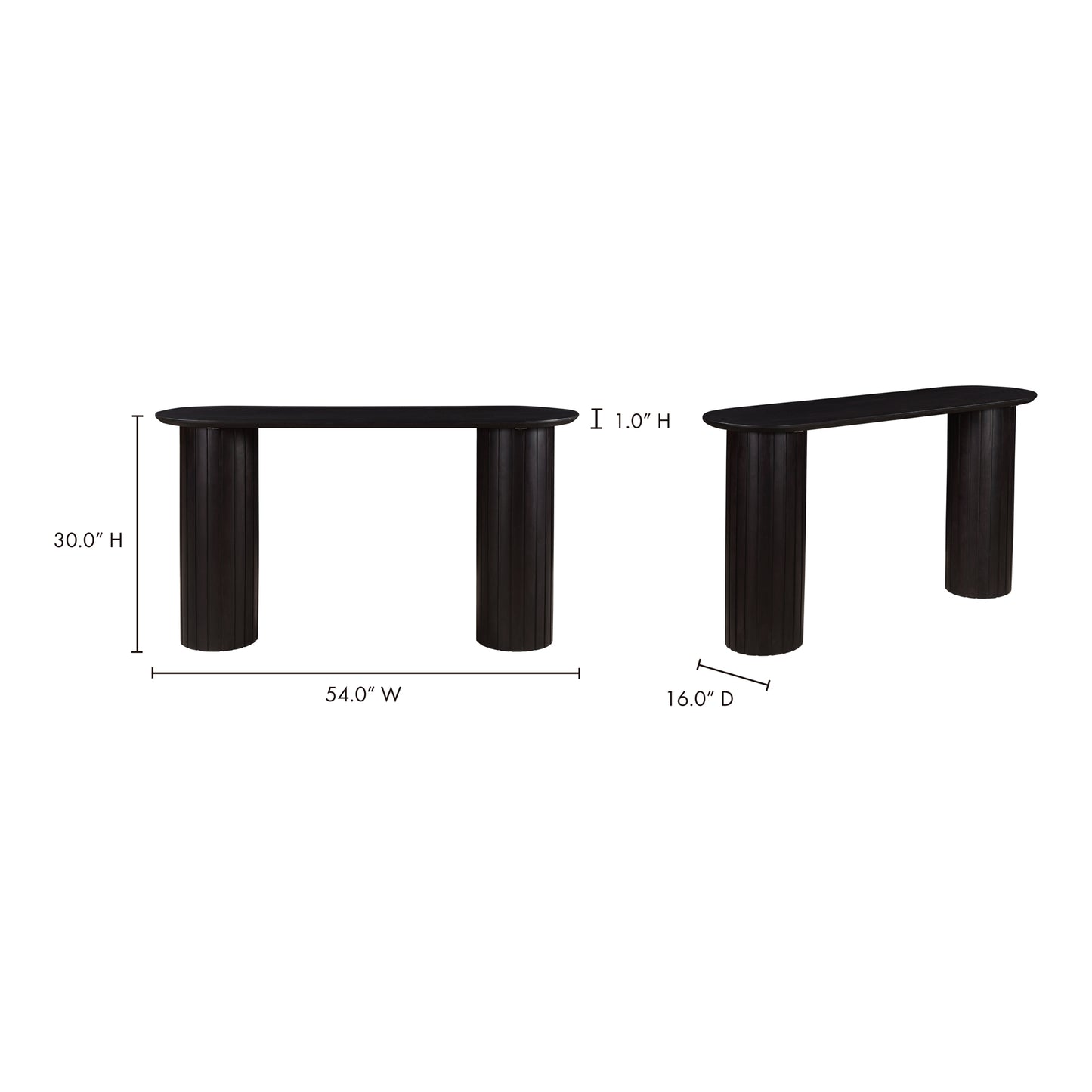 Povera Console Table Black by Moe's Home