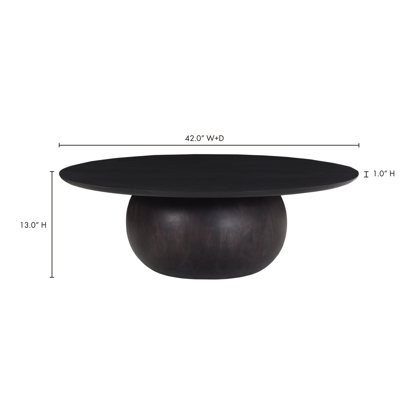 Bradbury Large Coffee Table Black by Moe's Home