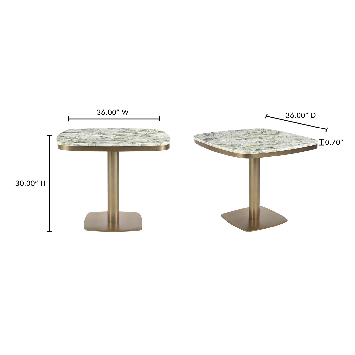 Celeste Cafe Table Green Onyx Marble by Moe's Home