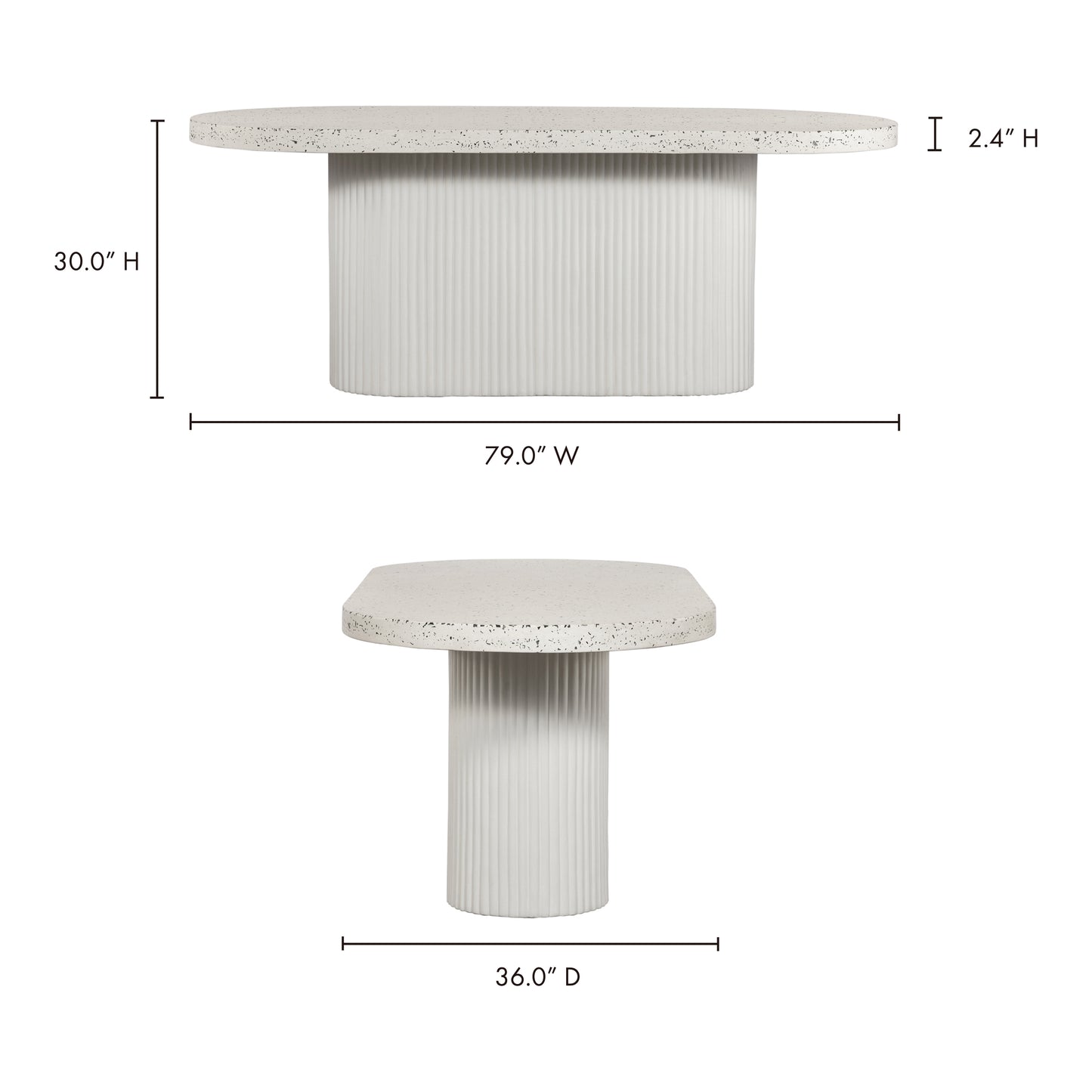 Lyon Outdoor Dining Table Light Grey by Moe's Home
